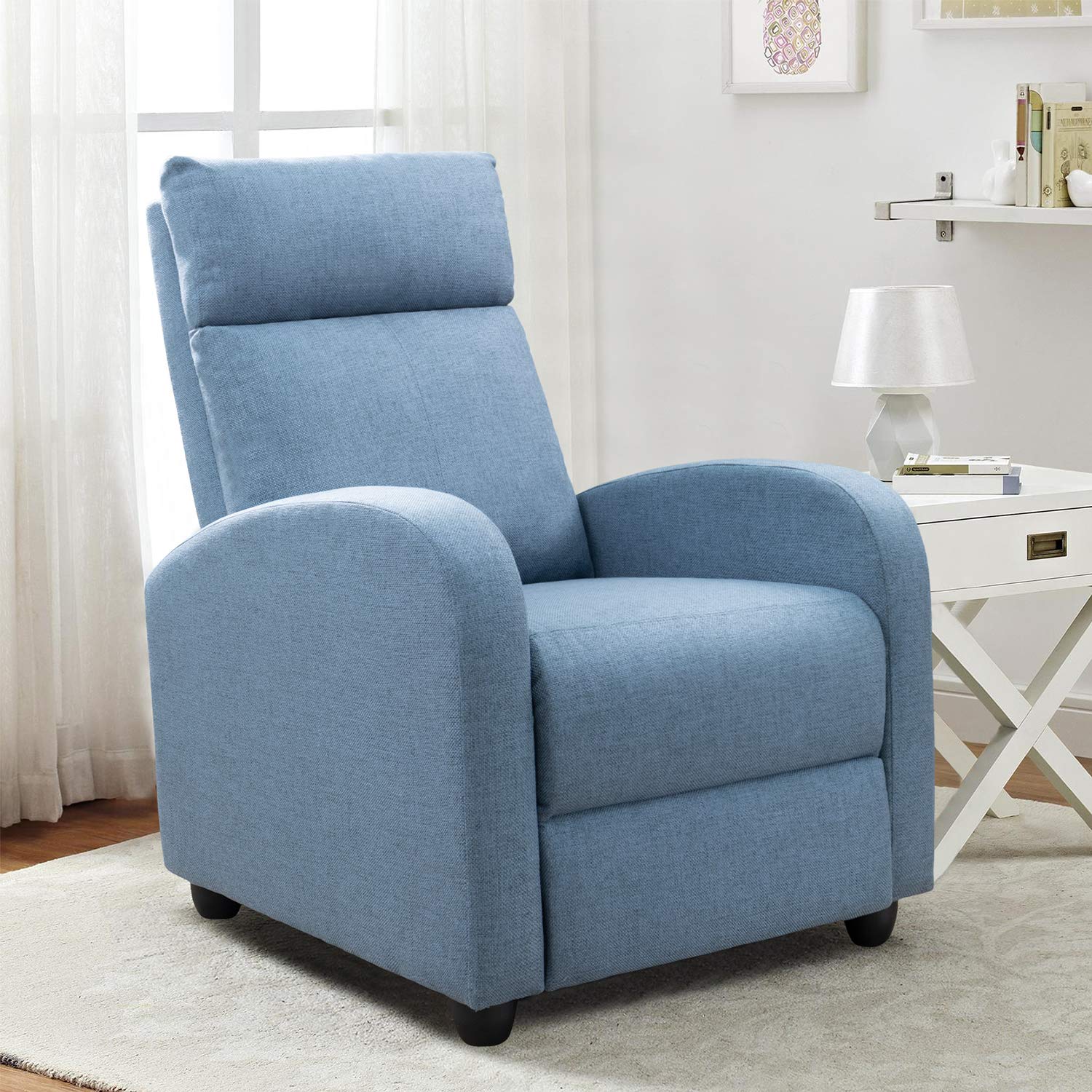 JUMMICO Recliner Chair Adjustable Home Theater Single Fabric Recliner