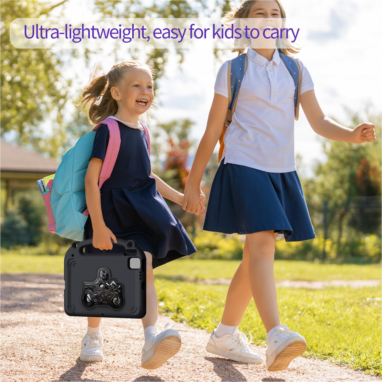 Custodia Protettiva in EVA per Bambini, Copertura per Tablet Antiurto, Protezione Totale Contro la Caduta del Corpo con Supporto e Maniglia, per 10a 11a Generazione e Altre Serie (BLACK)