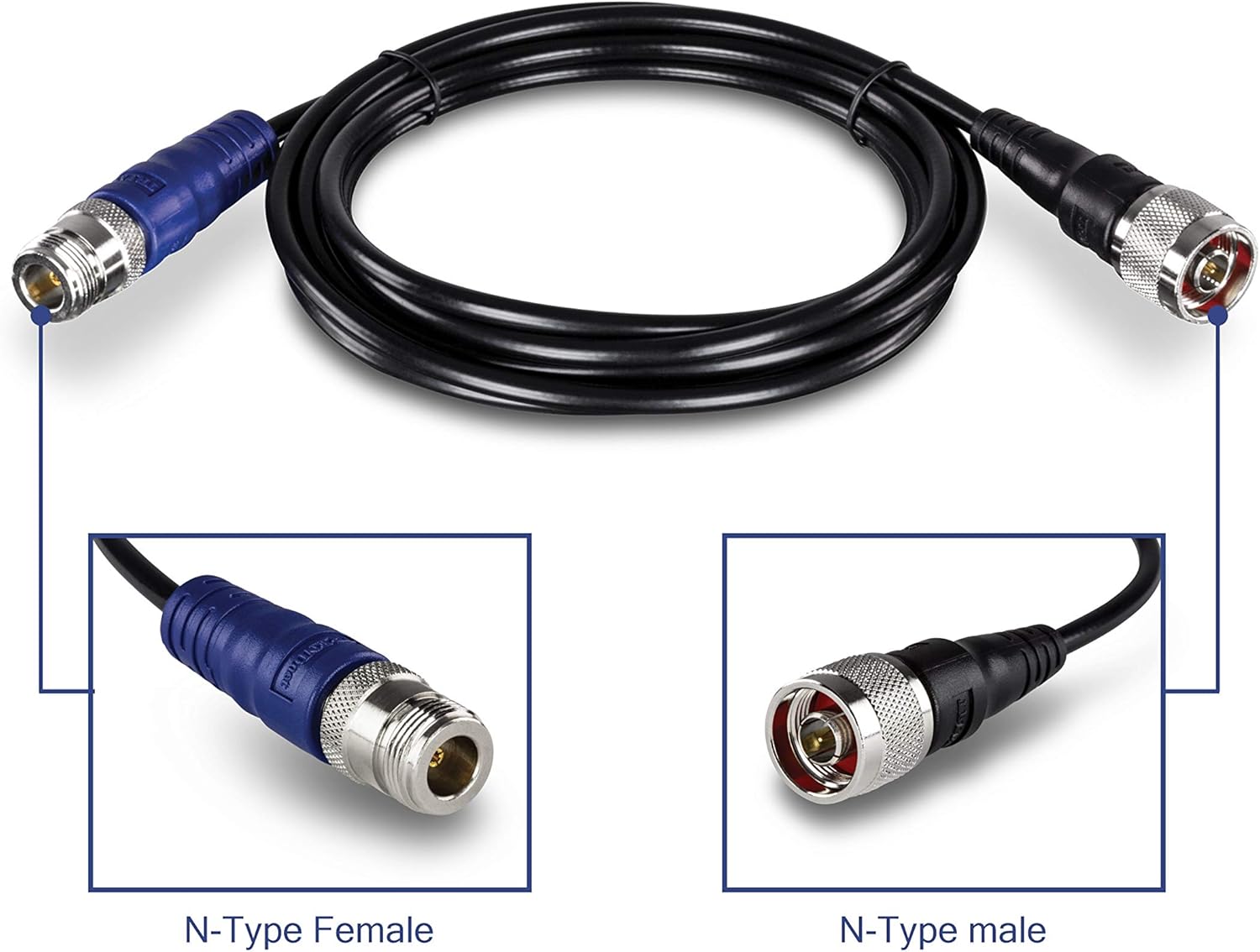 TRENDnet N-Type Male to N-Type Female Antenna Cable - 2M (6.5 ft.), TEW-L402