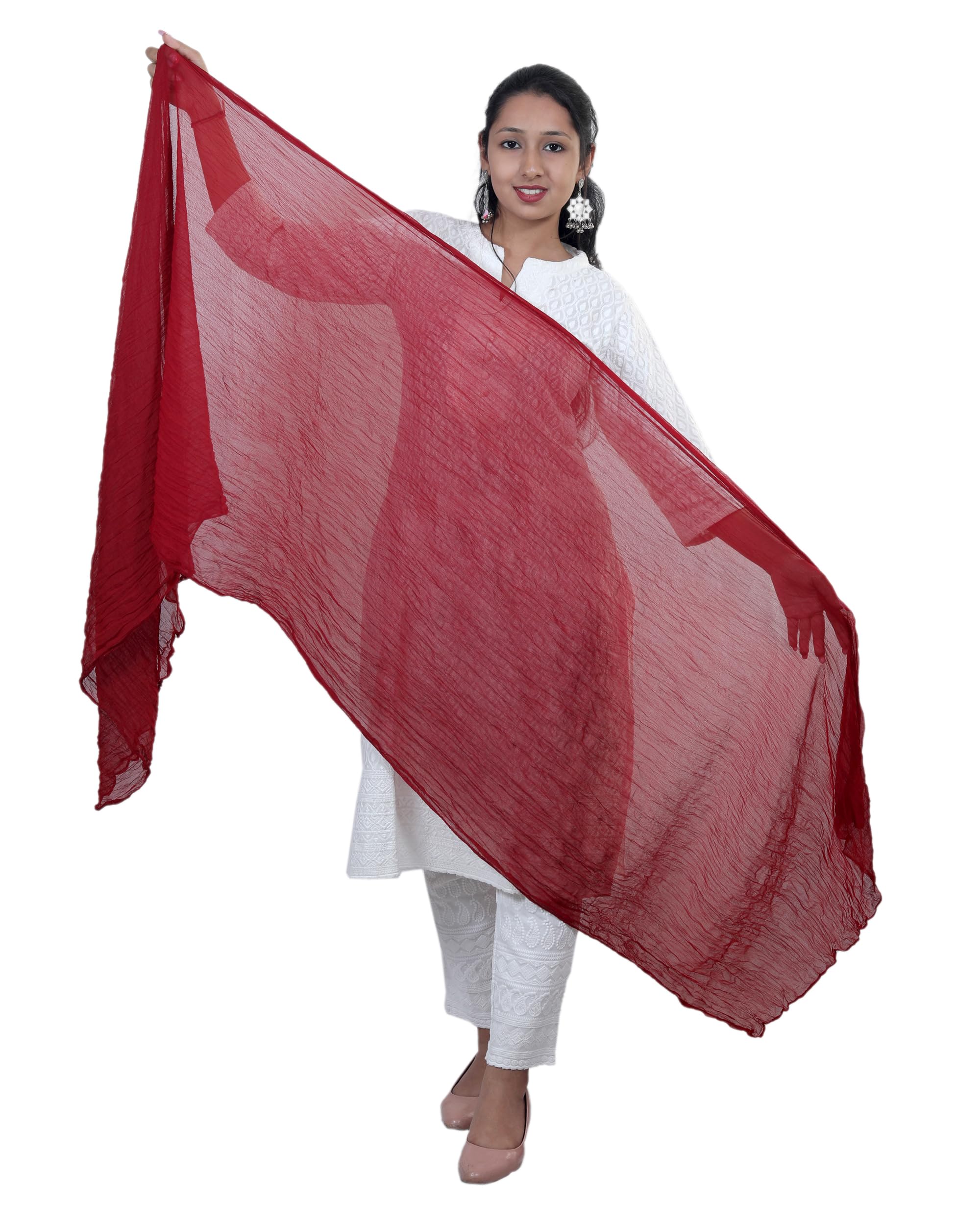 Women's Nazneen Chiffon Plain Dupatta Everyday Elegance Size 2.25 Meters-image-18