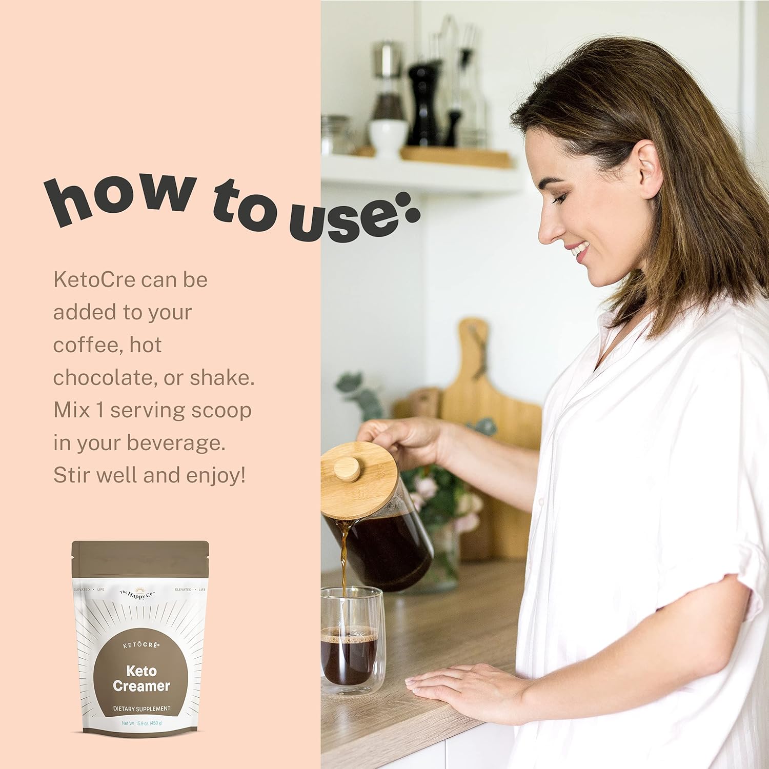 Uр Tо 40% оƒƒ Elevacity - KetoCré Keto Coffee Creamer - Support Ketogenic Weight Management Goals - 15.9 Oz Powder Mix, 30 Servings