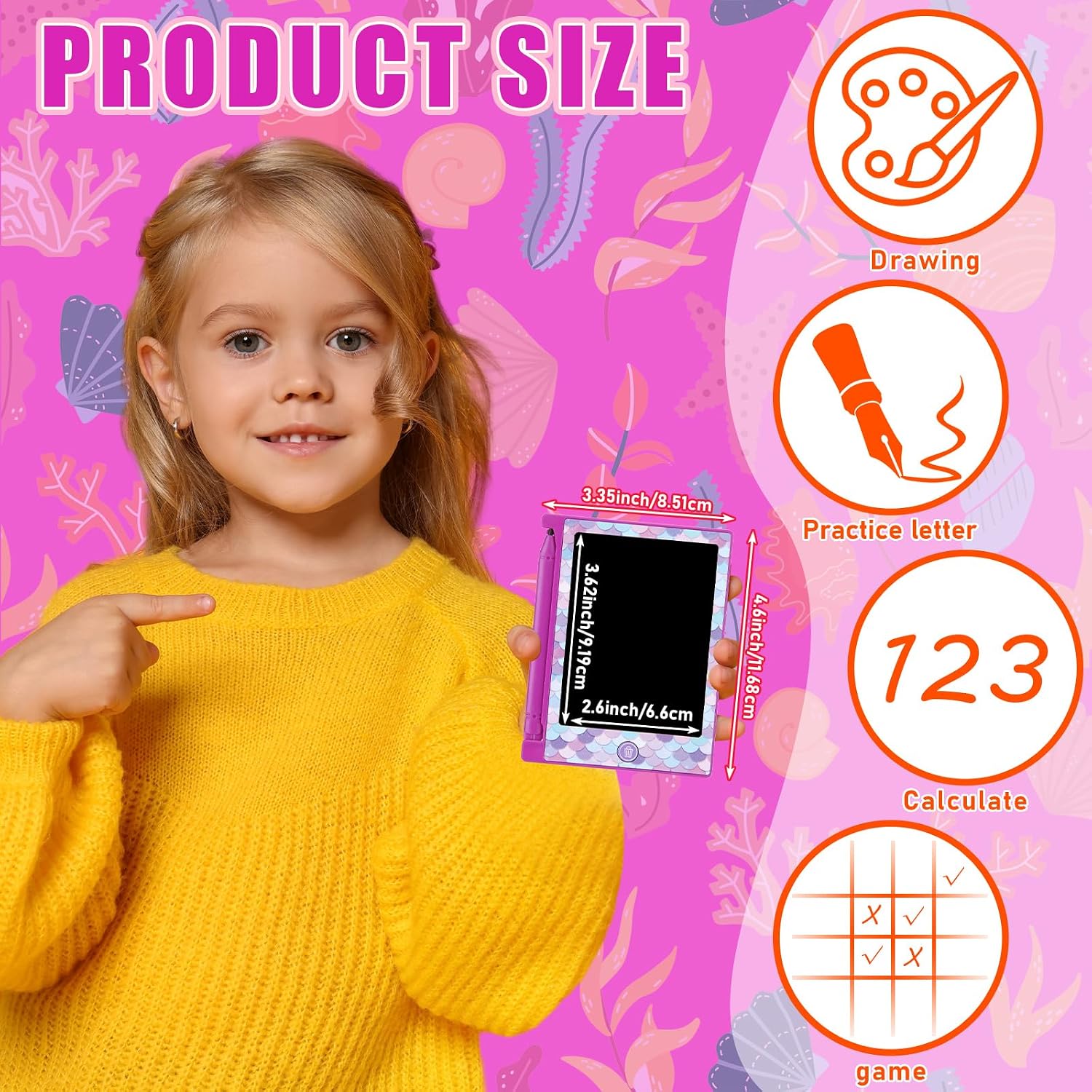 Nezyo 24 Pcs LCD Writing Tablet 4.6 Inch Mini Drawing Pads image 2
