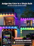 Lepro E1 AI Lumières extérieures permanentes APP Contrôle, 50ft 30 LED RGBCW+IC, blanc tunable, fonctionne avec Alexa & Google, 2.4GHz WiFi/Bluetooth, Maison Eave Light pour Noël Halloween, Pas de télécommande