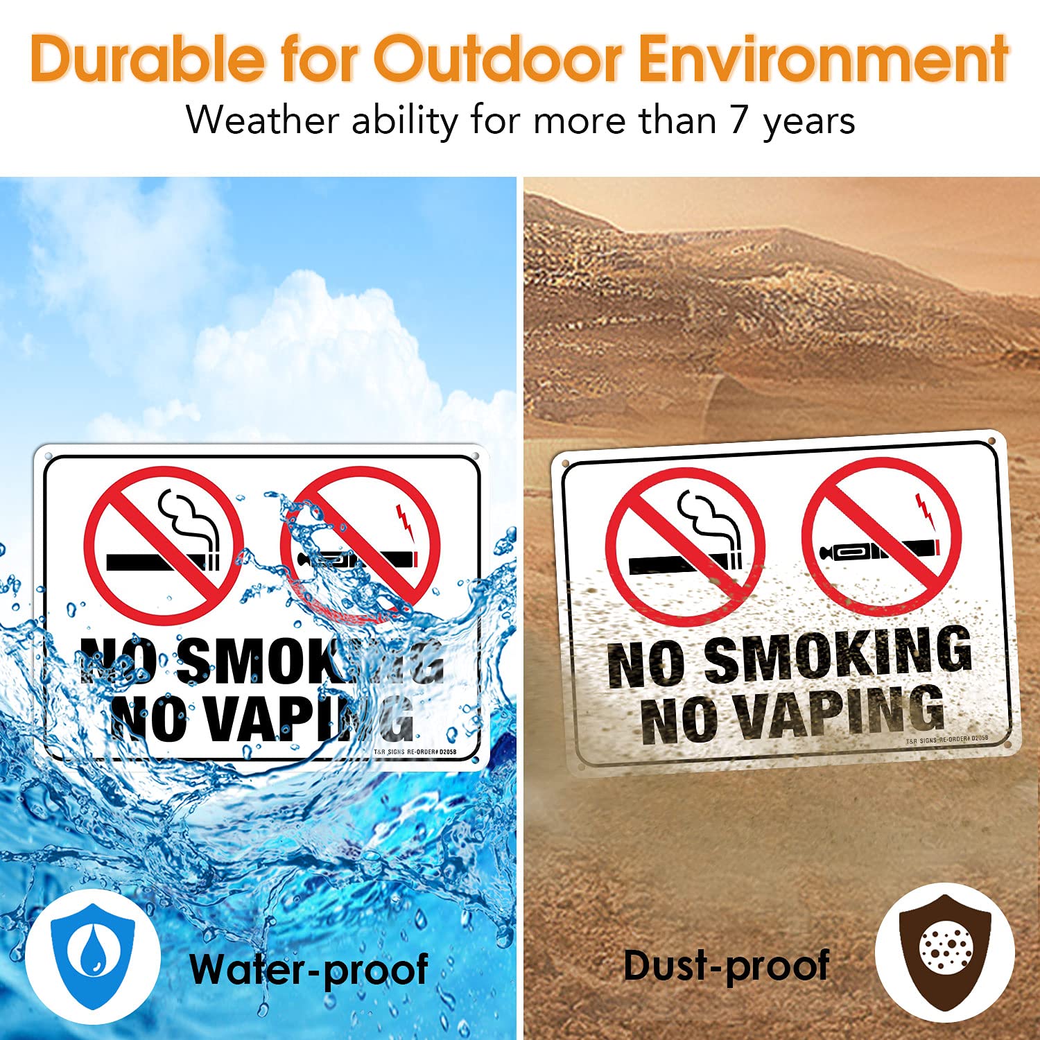 no vape sign Amazon.com: No Smoking No Vaping Sign - 4 Pack - 10 x 7 Inches Rust Free  .040 Aluminum - UV Protected, Waterproof, Weatherproof and Fade Resistant