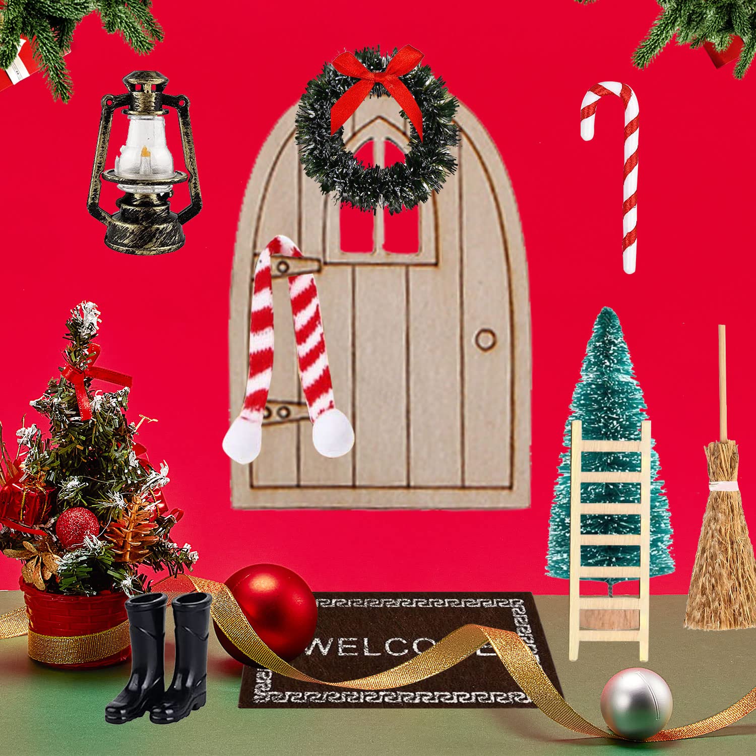 Accessoires Miniatures De Noël - Lot De 22 Pièces (bonshommes Pain D'épice, Sapin, Couronne...), Pour Maison De Poupée 1:12 - 4