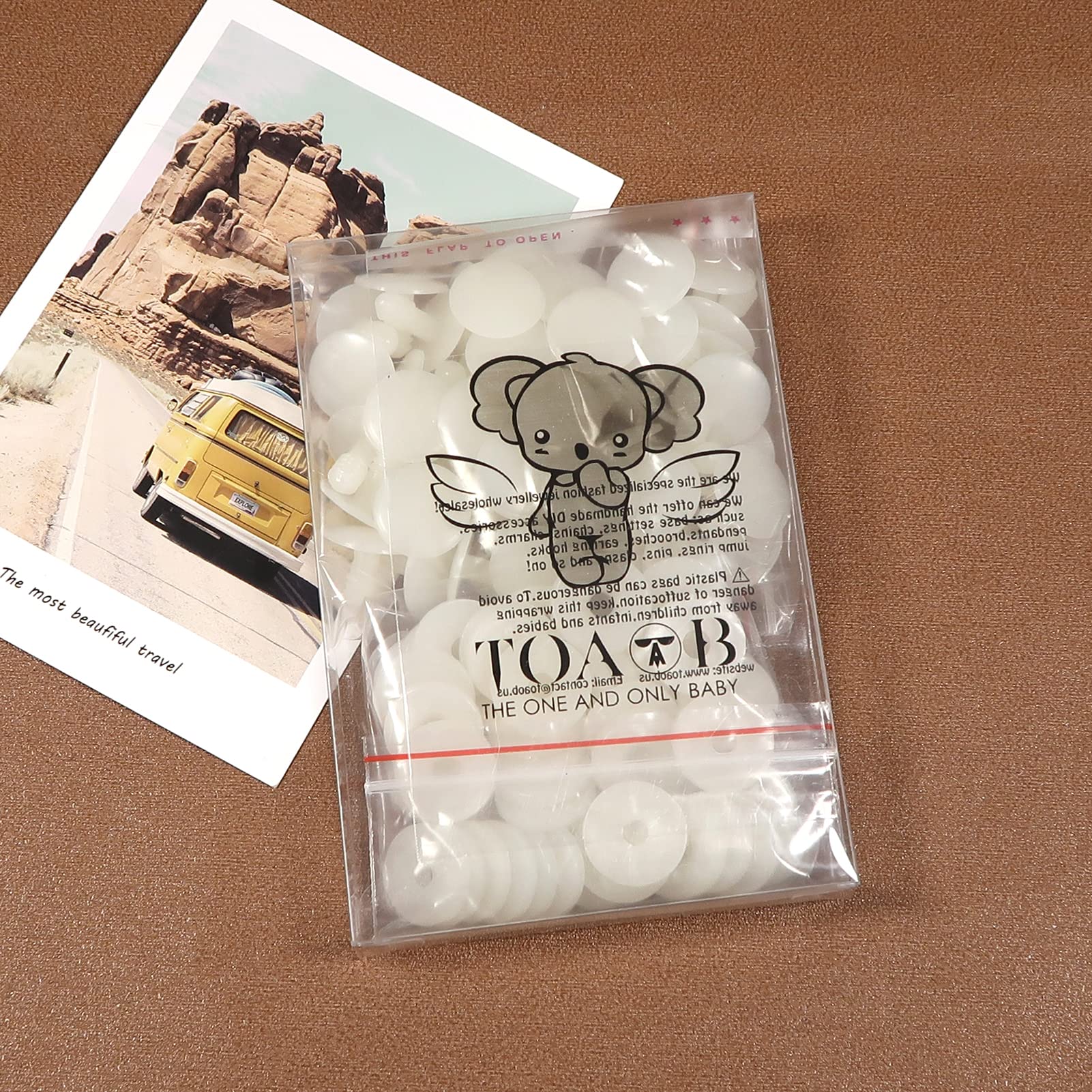 TOAOB - Set di 50 articolazioni per Bambole articolate in plastica Bianca, 15 mm, con guarnizioni e rondelle Rotonde, per Peluche, Braccia, Gambe e Membri, Teste