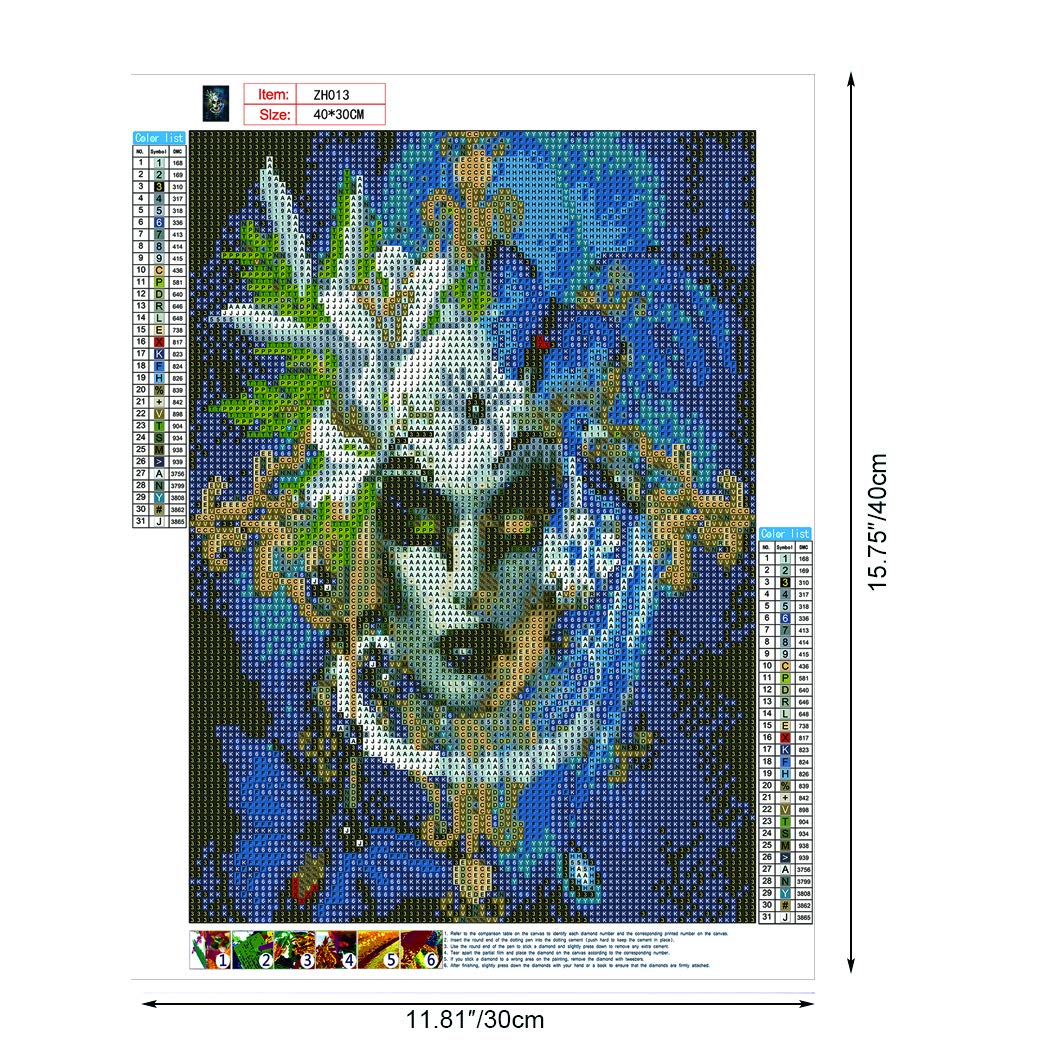 WOOT DIY 5D Diaant Peinture Kits,Fleur De Andala Perçage Partiel Diaond Pasted Painting