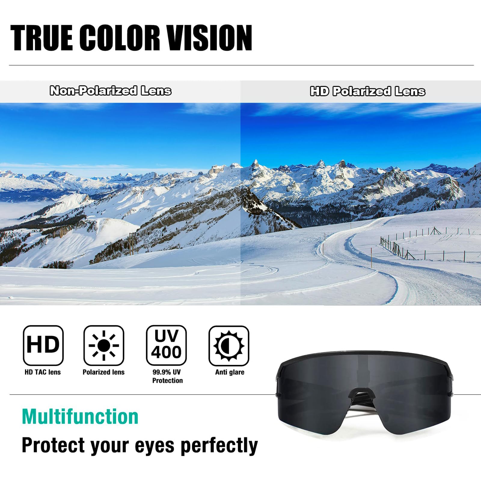 Occhiali da sole sportivi polarizzati per donne uomini giovani UV400 ciclismo guida baseball corsa MTB