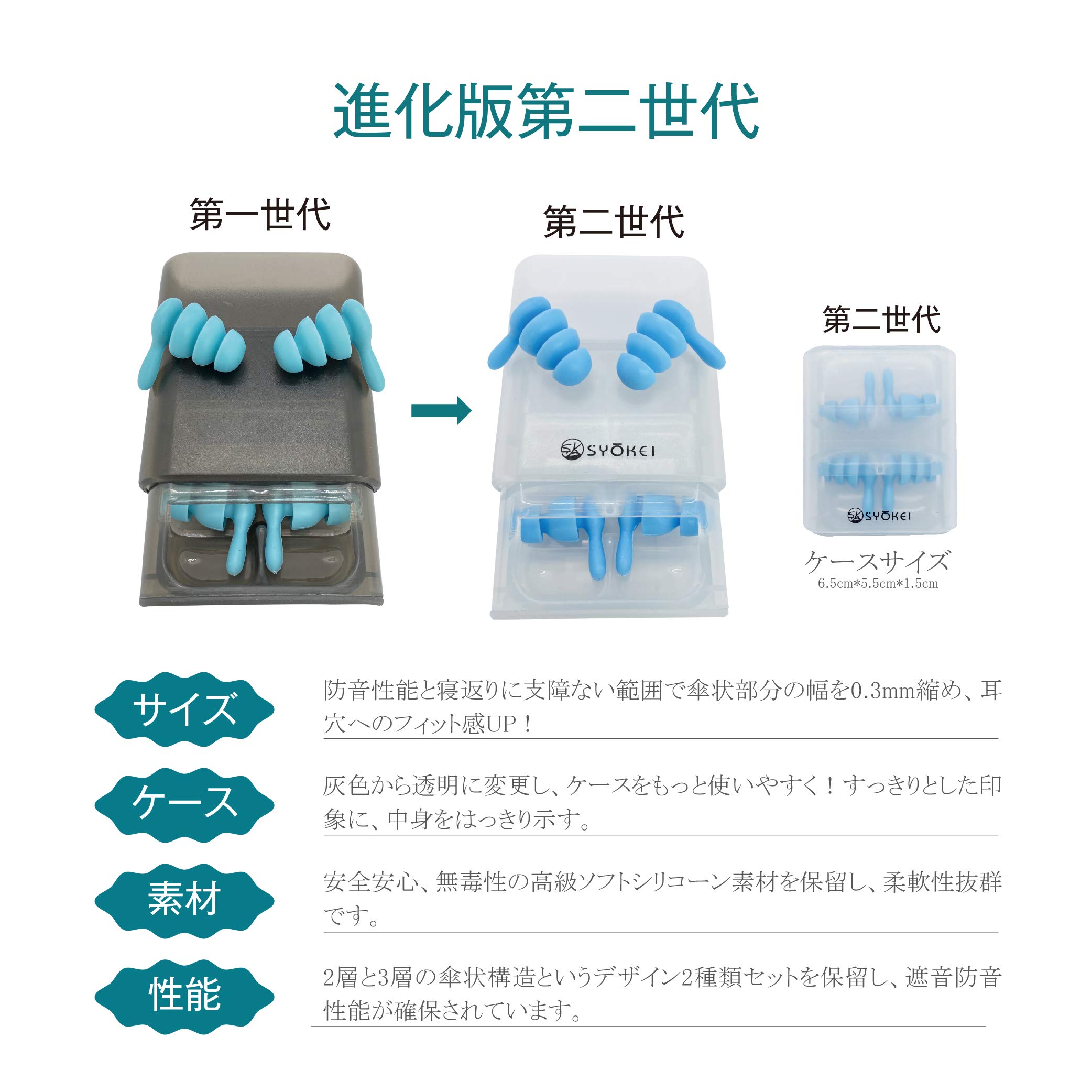 Amazon | 2ペア耳栓睡眠用【第二世代】デザイン2種類セット 高性能