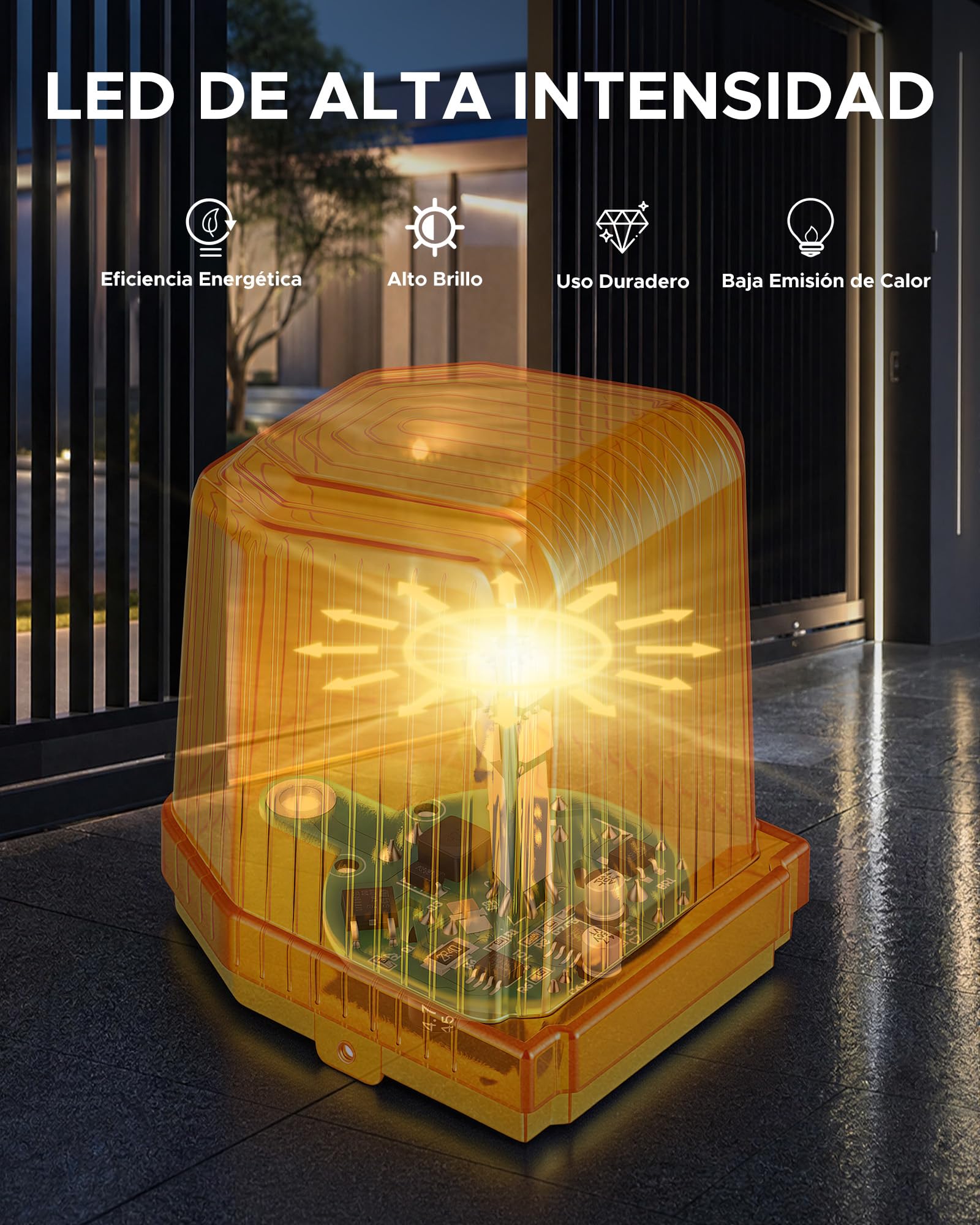 CO-Z Lámpara de Alarma Universal de Señal para Abrepuertas, Luz Estroboscópica LED de Seguridad 1 HZ, Luz de Advertencia para Motor Puerta de Corredera y Batiente
