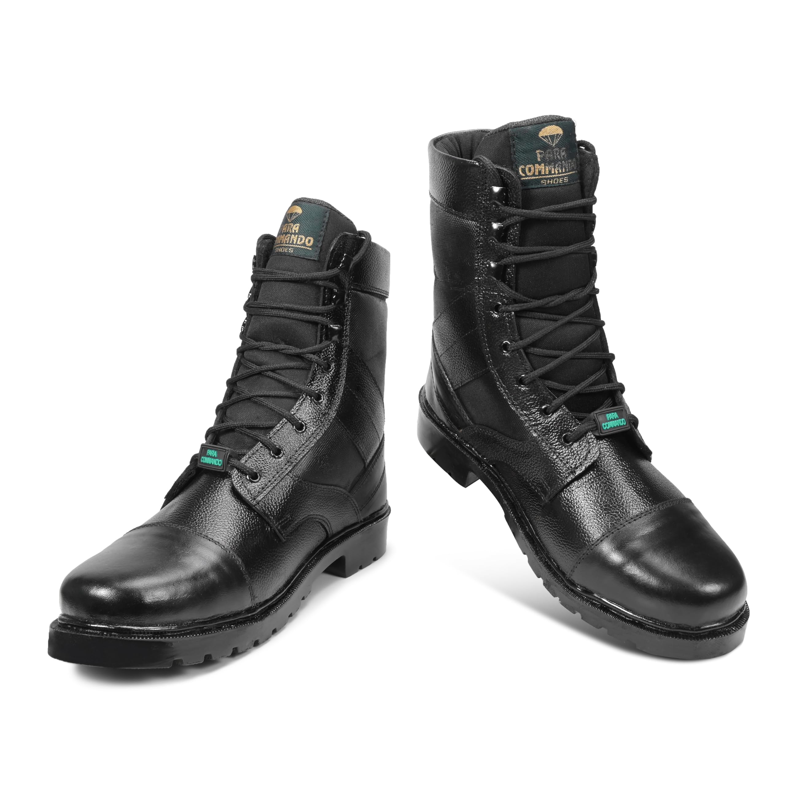 Army DMS Long Boots, Black Leather Military Combat Boots with Lace-Up Design and Rugged Sole-image-23