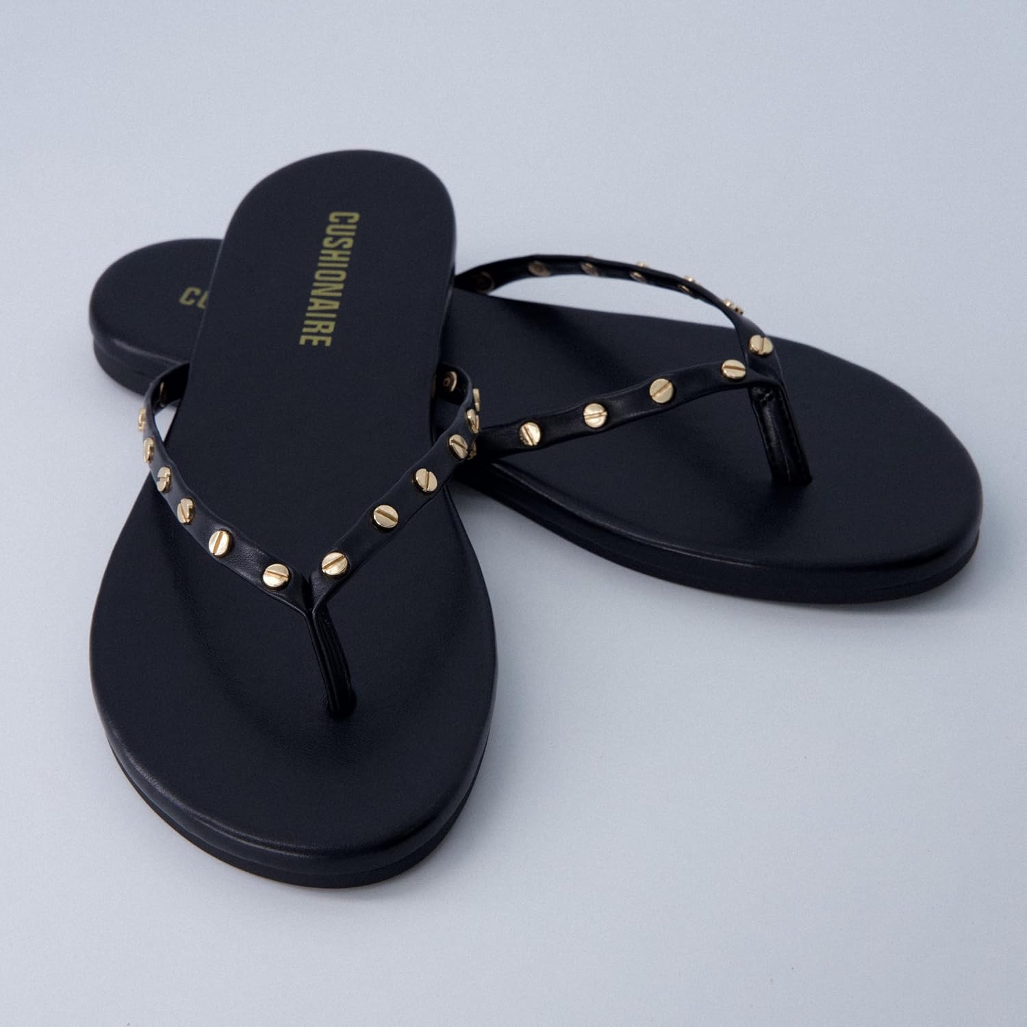 CUSHIONAIRE Women's Confetti Studded Flip Flop Sandals