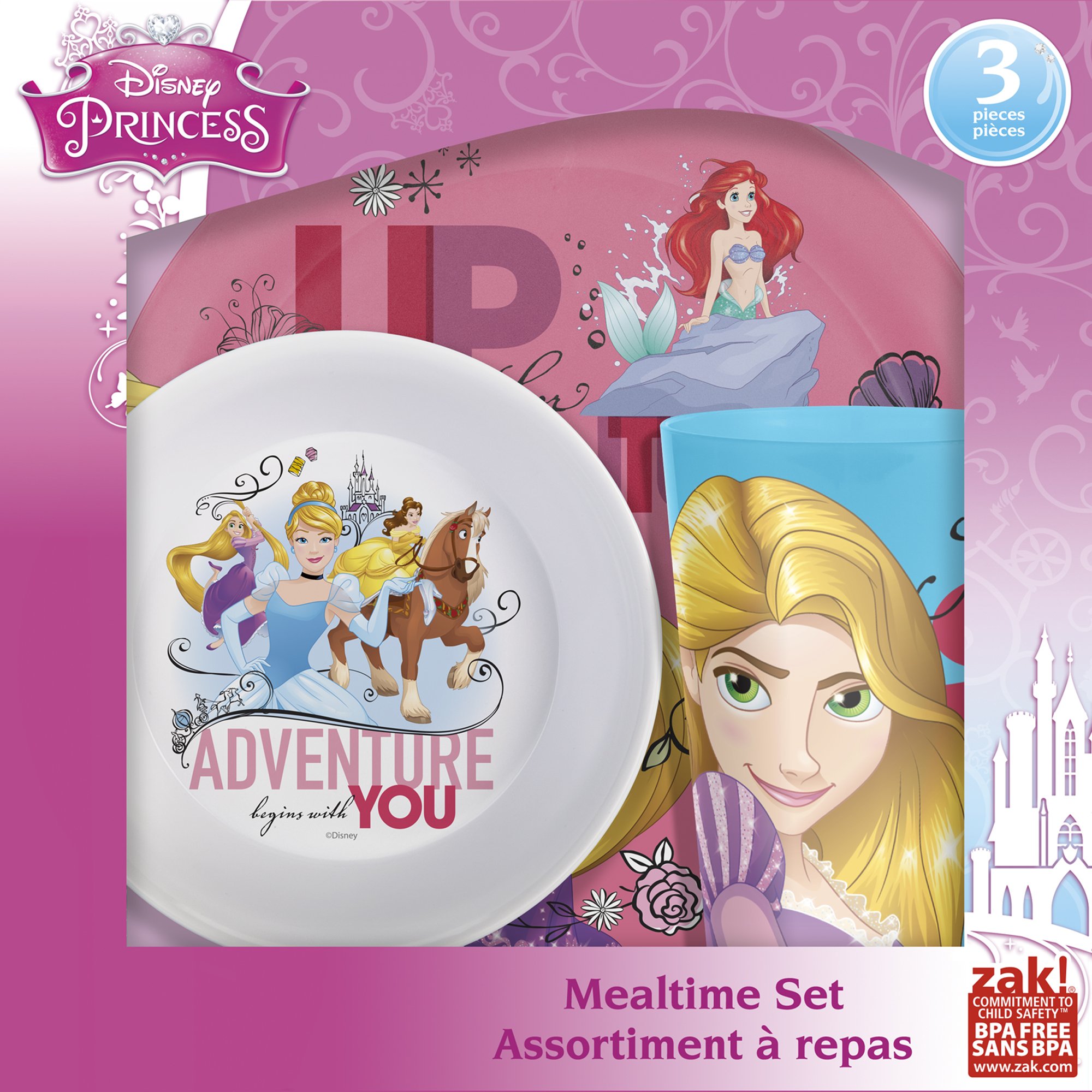 Amazon | Zak! Designs 食事タイムセット お皿/ボウル/タンブラーの