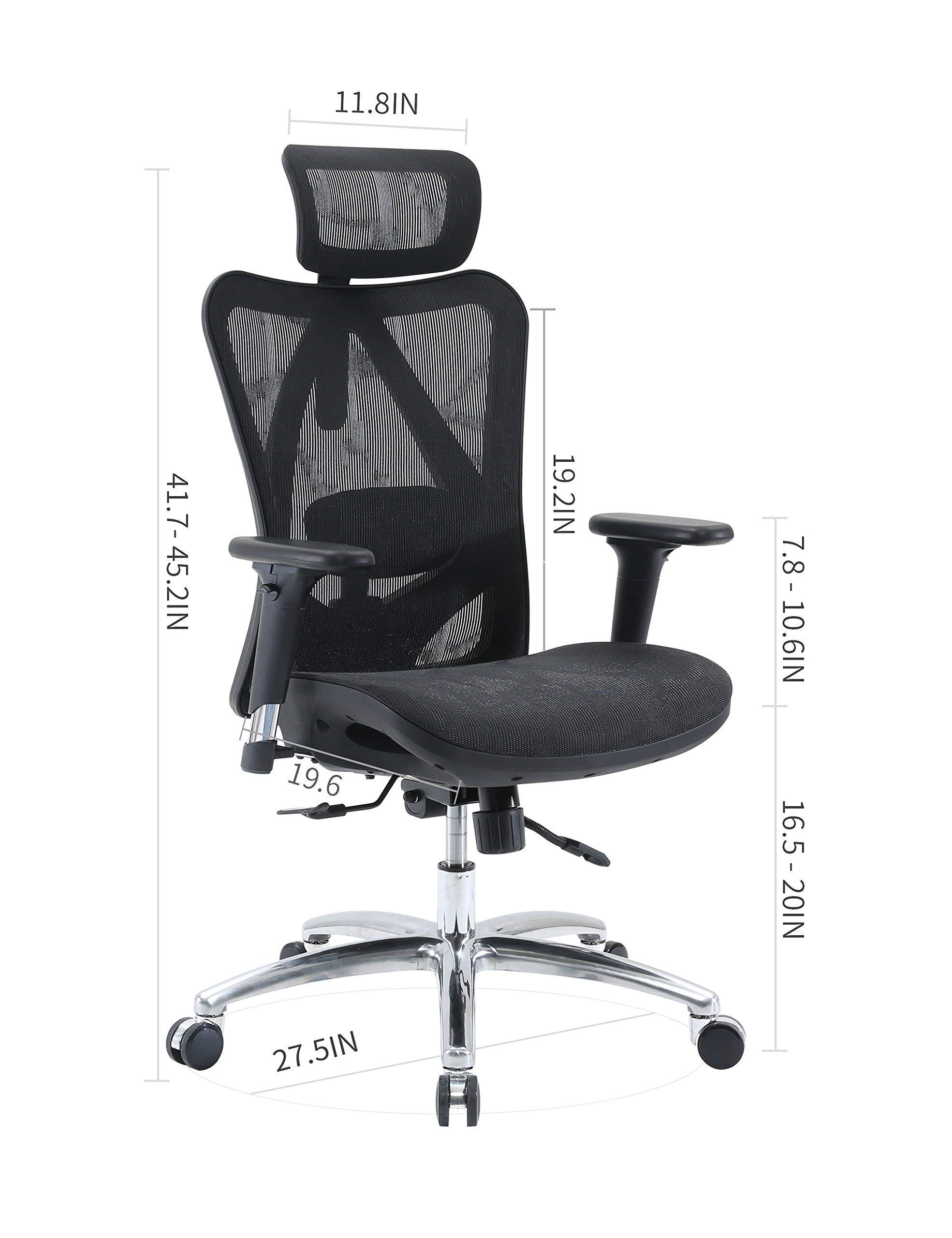SIHOO Ergonomic Adjustable Office Chair with 3D Arm Rests and Lumbar