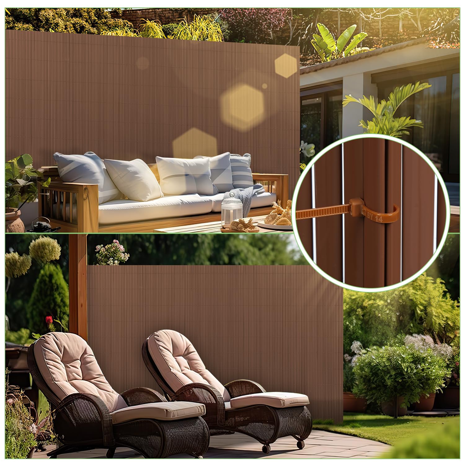 Paravista Giardino PVC 120 x 500 cm Recinzione Privacy Marrone