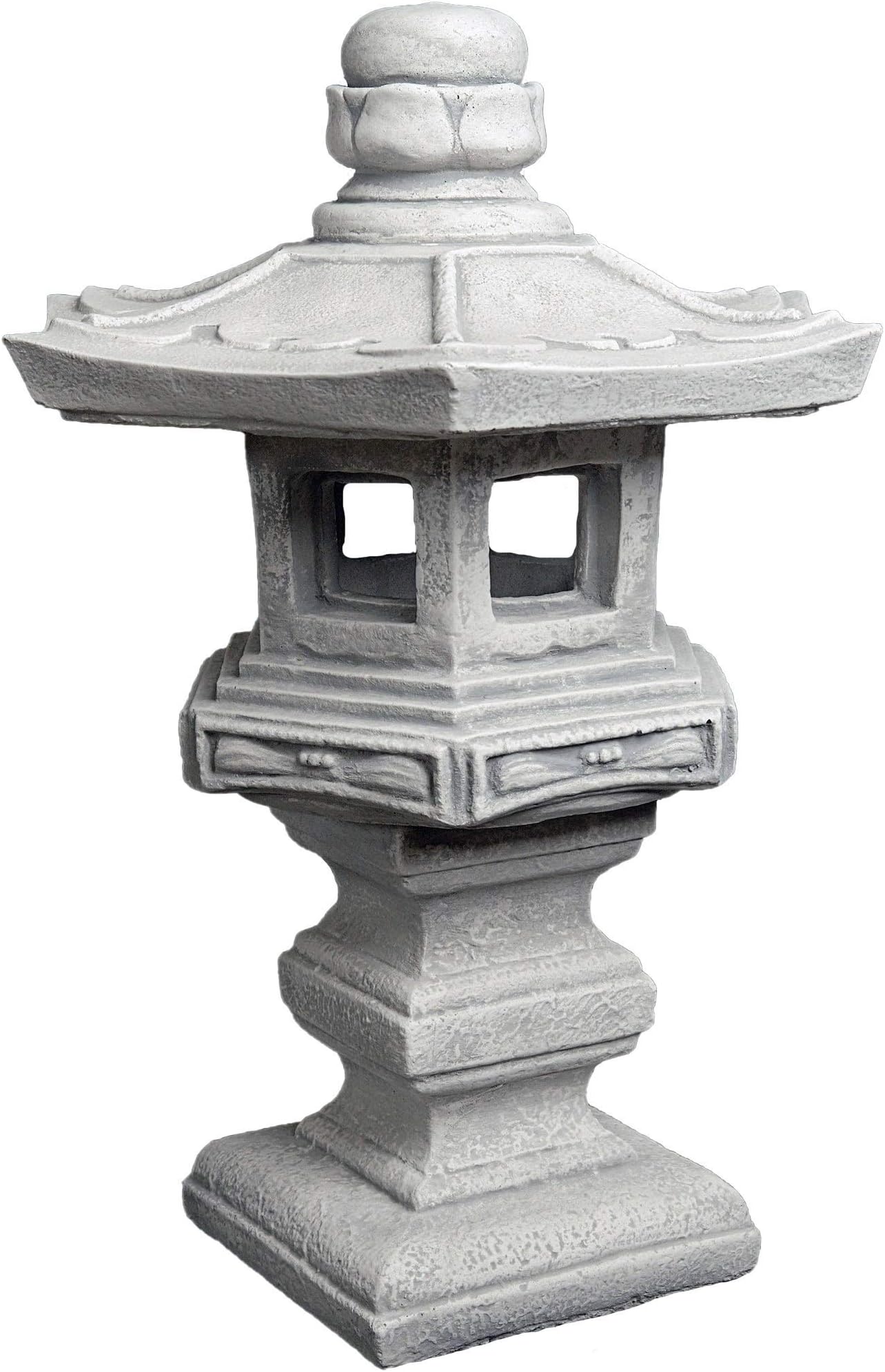 gartendekoparadies.de Japanese Tachi-Gata stone lantern, H. 42 cm, 11 kg, gray, frost-proof made of cast stone for outdoor use