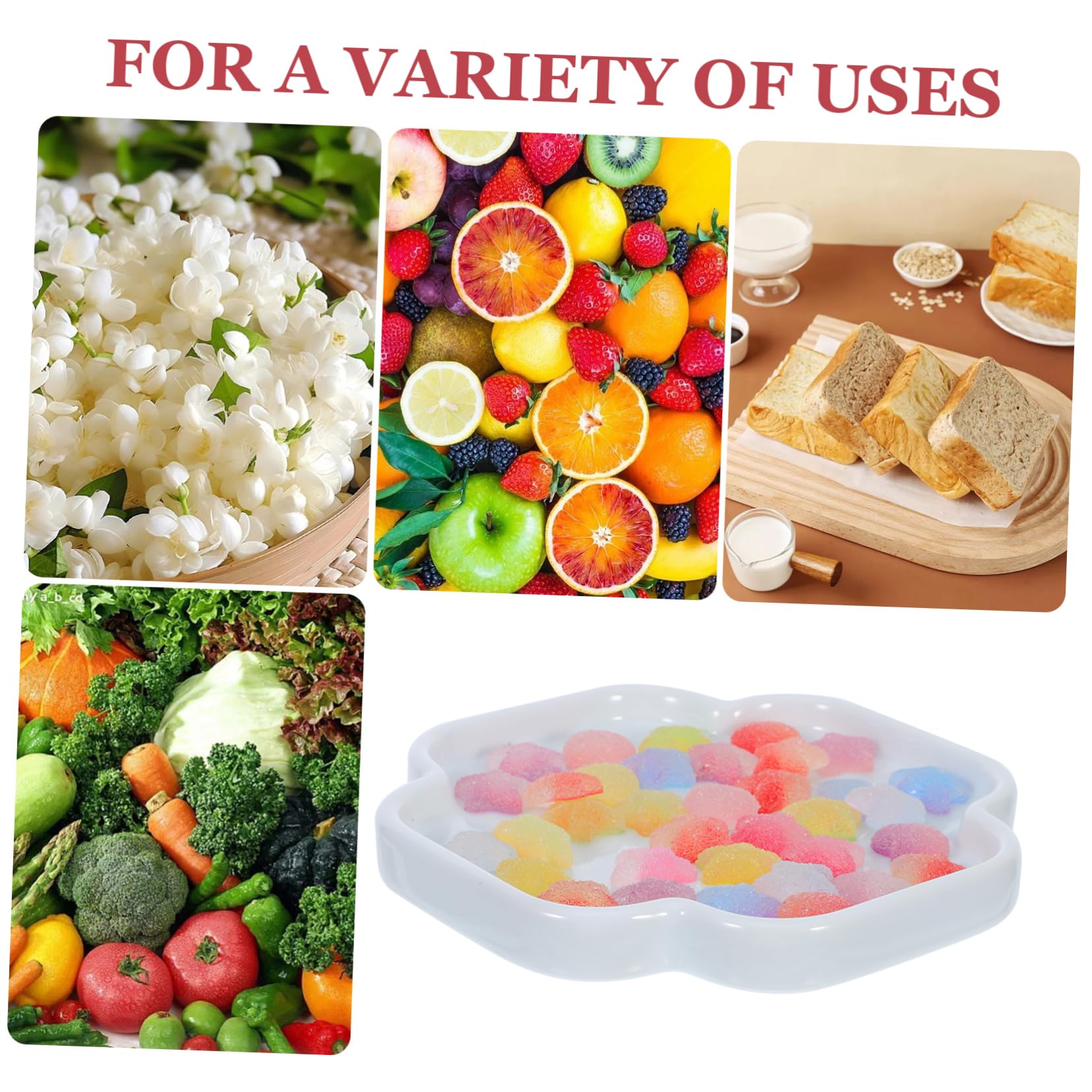 Healvian 5 Piezas Bandeja de Cerámica Chino para Servir Aperitivos y Plato Decorativo Resistente y Fácil de Limpiar para Exhibición de Joyas y Snacks Fiestas y Reuniones