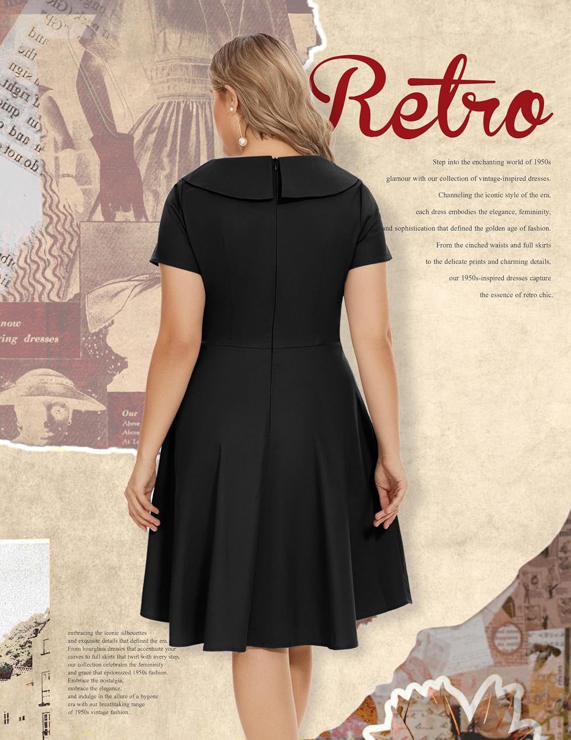 Wedtrend Women's 1950s Vintage Audrey Hepburn Style Cocktail Swing Dresses - Image 6