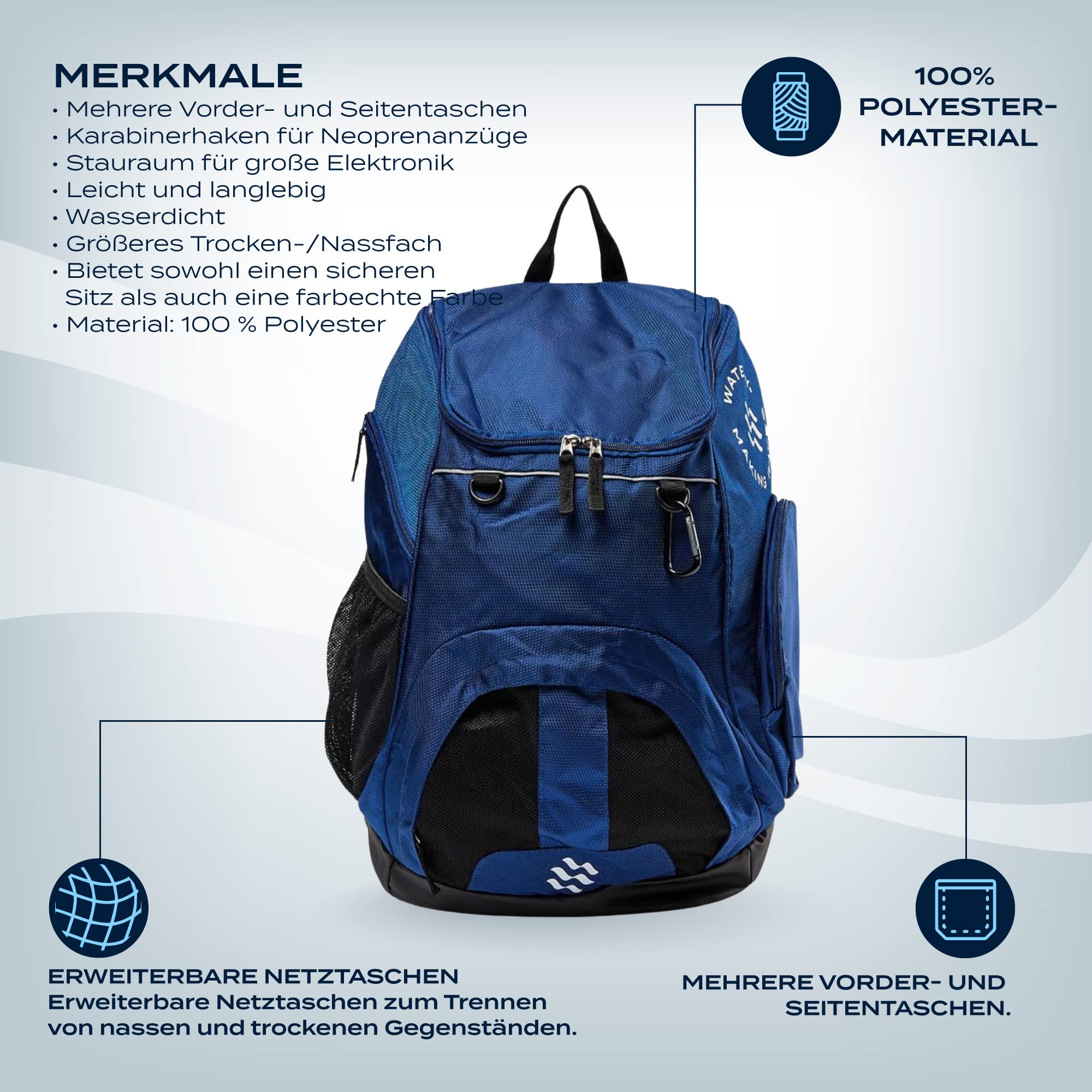 KEQAR 8er Set Sporttaschen - Wasserdichte Drawstring Taschen 31x27cm Fitness