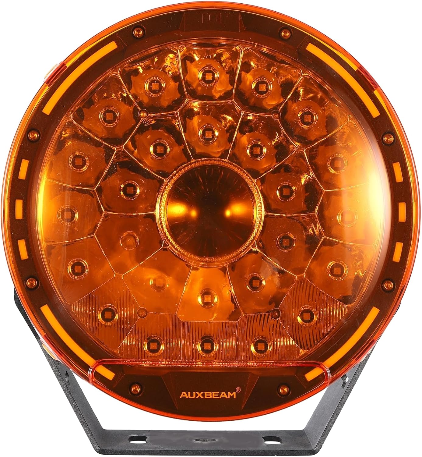 Auxbeam 9 Inch Dark Amber Light Covers, Round Protective Covers Plastic Polycarbonate Lens