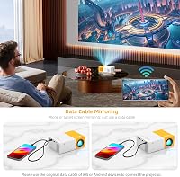 PVO Mini Hordozható WiFi Projektor Okostelefon Tükrözéshez Vezeték Nélkül - Beamer YG300ProMax 3