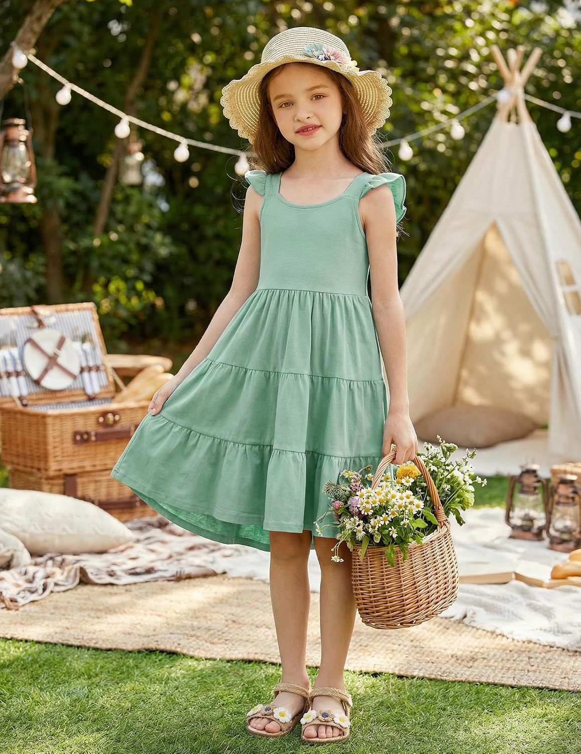 Arshiner Toddler Dress Little Girls Summer High Low Casual Beach Sundress image 2