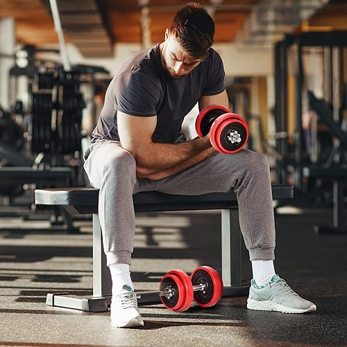 Miniatura 2 de Soozier Adjustable Dumbbell Set, Convertible to Barbell Weight Set for Home Gym Women and Men Weight Lifting Training.