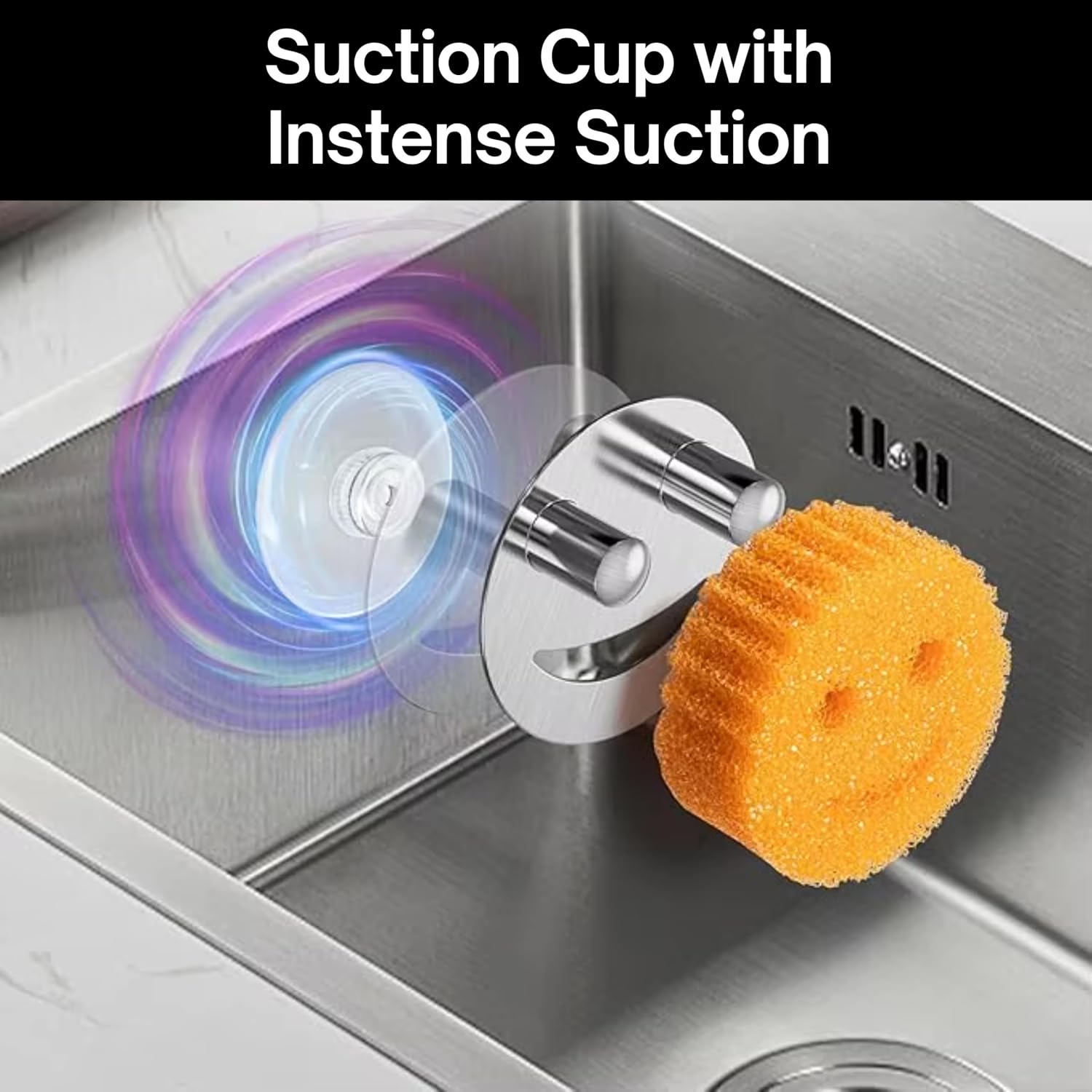 Scrub Daddy Caddy Organizer for Kitchen Sink & Bathroom – Scrub Mommy & Sponge Daddy Holder with Suction Cup – Dishwasher Safe Sink Storage Organizer by BeraTek – Stainless Steel 1 Pack