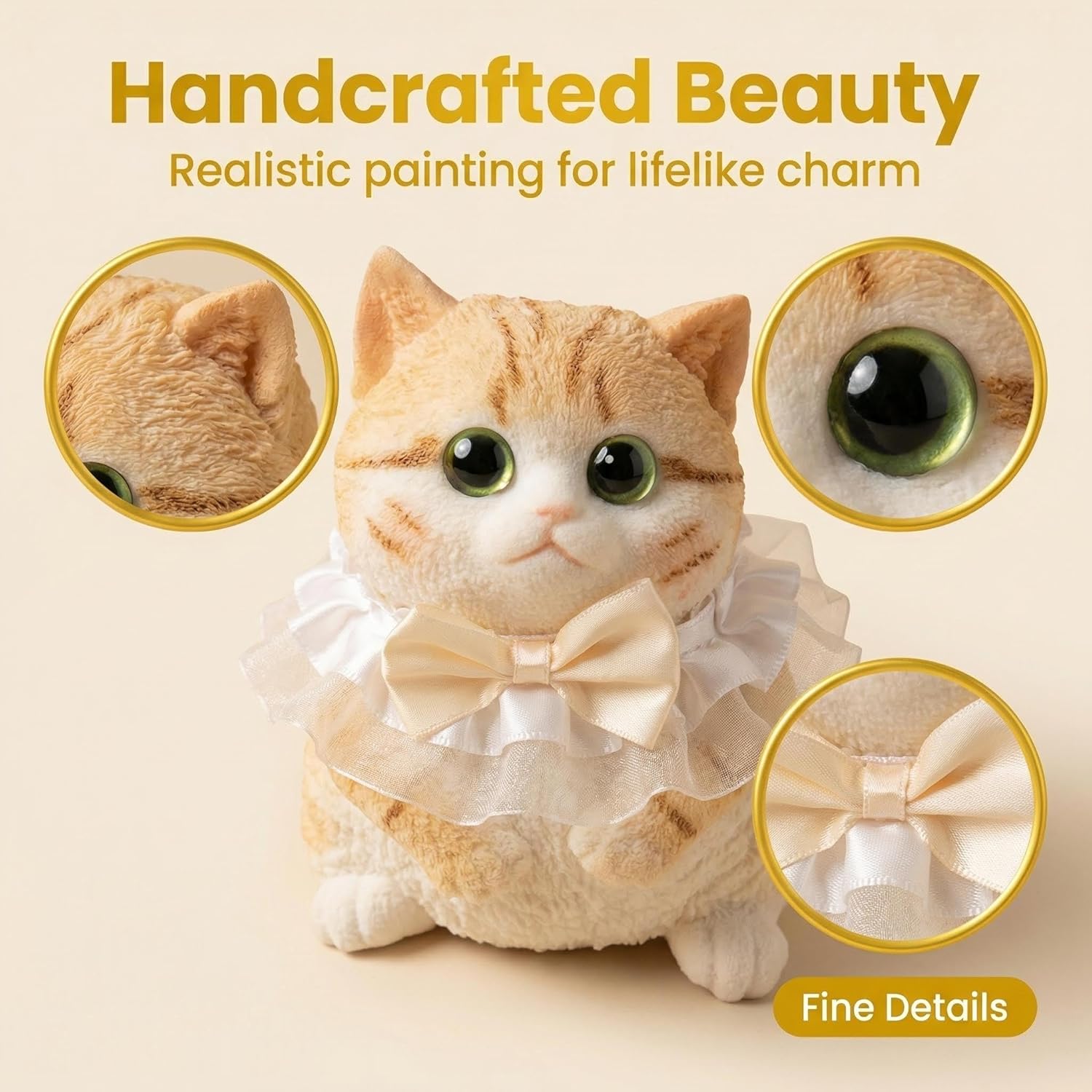 Big Taba Squishy Cat - Jumbo 6" Giant Kawaii Stress Relief Toy with Knitted Basket & Glasses（Caramel Cream Cat ）