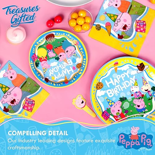 Miniatura 6 de Treasures Gifted Servilletas de fiesta de cumpleaños de Peppa Pig con licencia oficial, paquete de 32 servilletas de Peppa Pig - Servilletas para