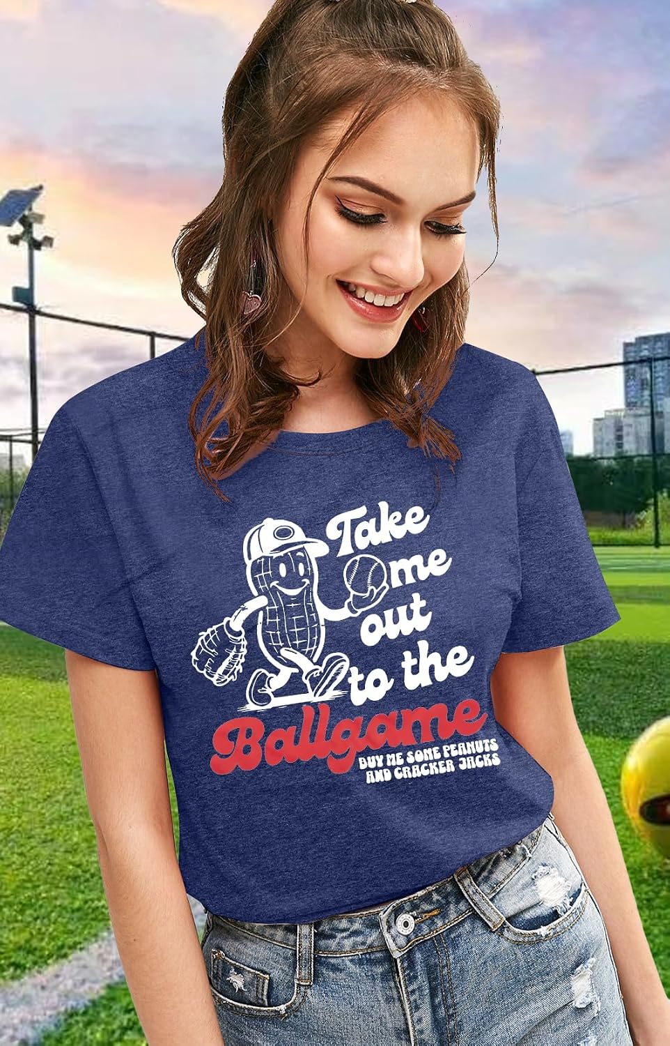 ALLTB Baseball Shirts Women Funny Baseball Mom Shirt Ballgame Graphic Tshirt Game Day Fan Tee Casual Short Sleeve Top image 5