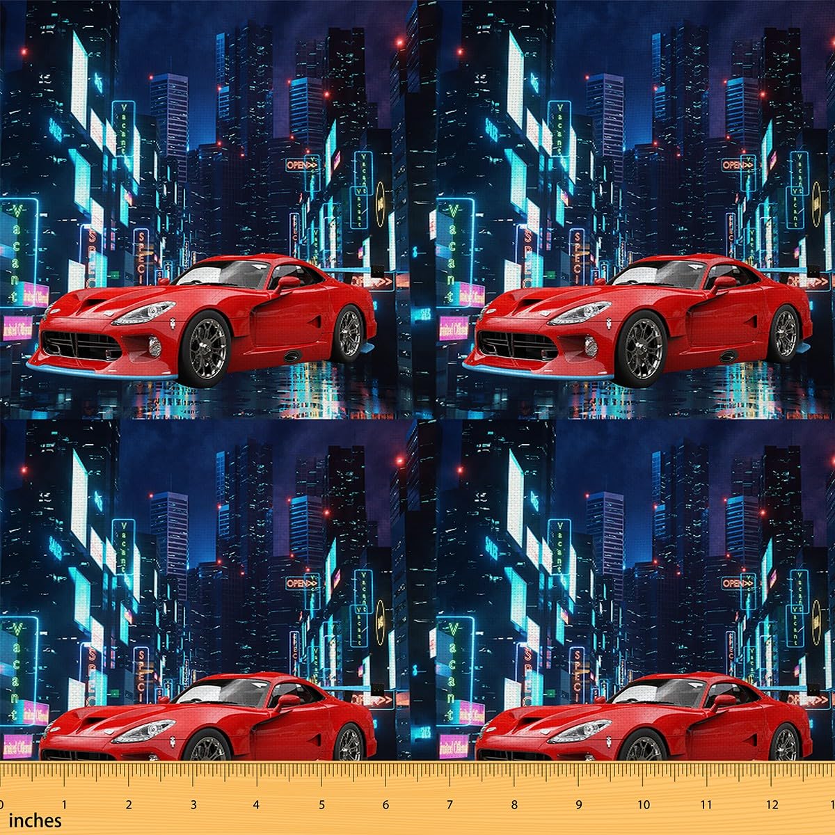 Race Car Fabric by The Yard Red Speed Sports Car Upholstery Fabric for Chairs Racing Car Red Luxury Automobile Waterproof Outdoor Fabric 2 Yards (L184*W150cm)