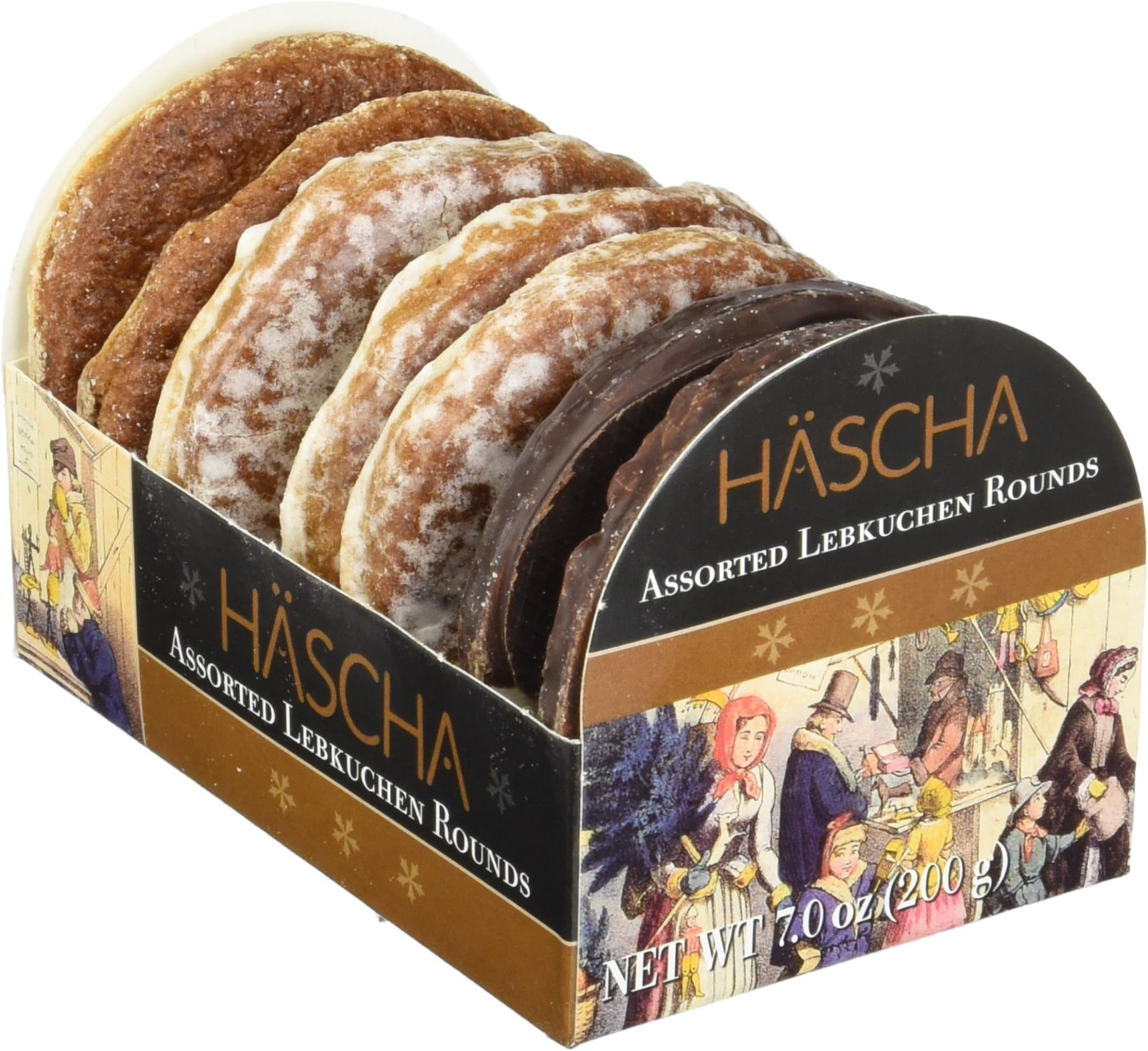 Hascha Assorted Lebkuchen Rounds, 7 Ounce (Pack of 18)
