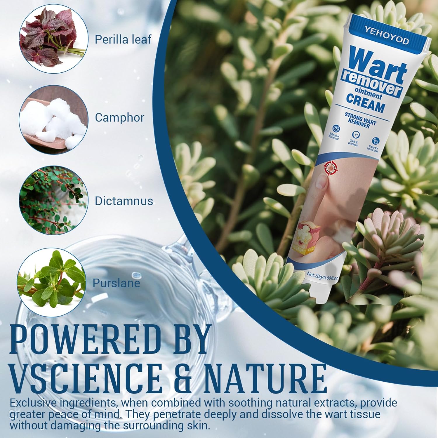 Skin Tag Remover & Wart Remover Cream – Fast Acting Natural Skin Tag Removal Treatment with Purslane & Phellodendron Bark, Gentle Skin Tag Remover for Neck, Face, Body, Mole & Wart Remover Care