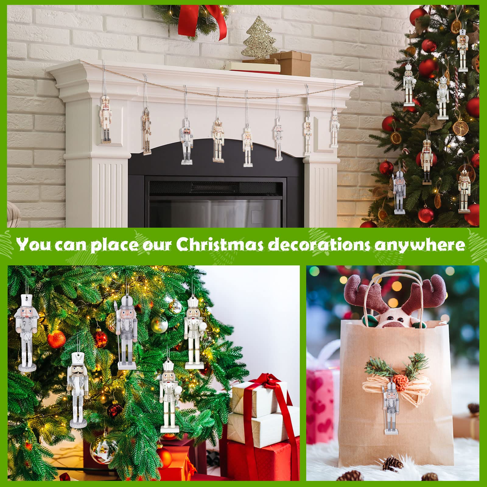 20-teiliges Nussknacker-Dekorationsset Aus Holz – Mini-Figuren Für Weihnachtsbaum & Deko, 12,5 Cm