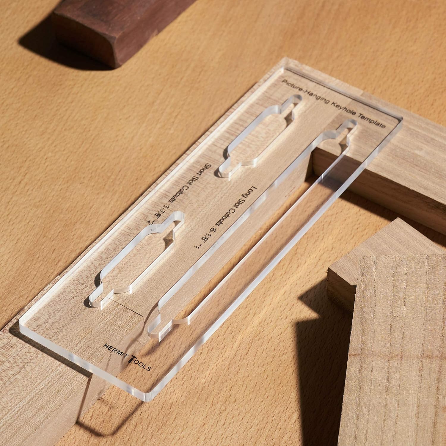 HERMIT TOOLS 9"×3" Inches Picture-Hanging Keyhole Template - - 