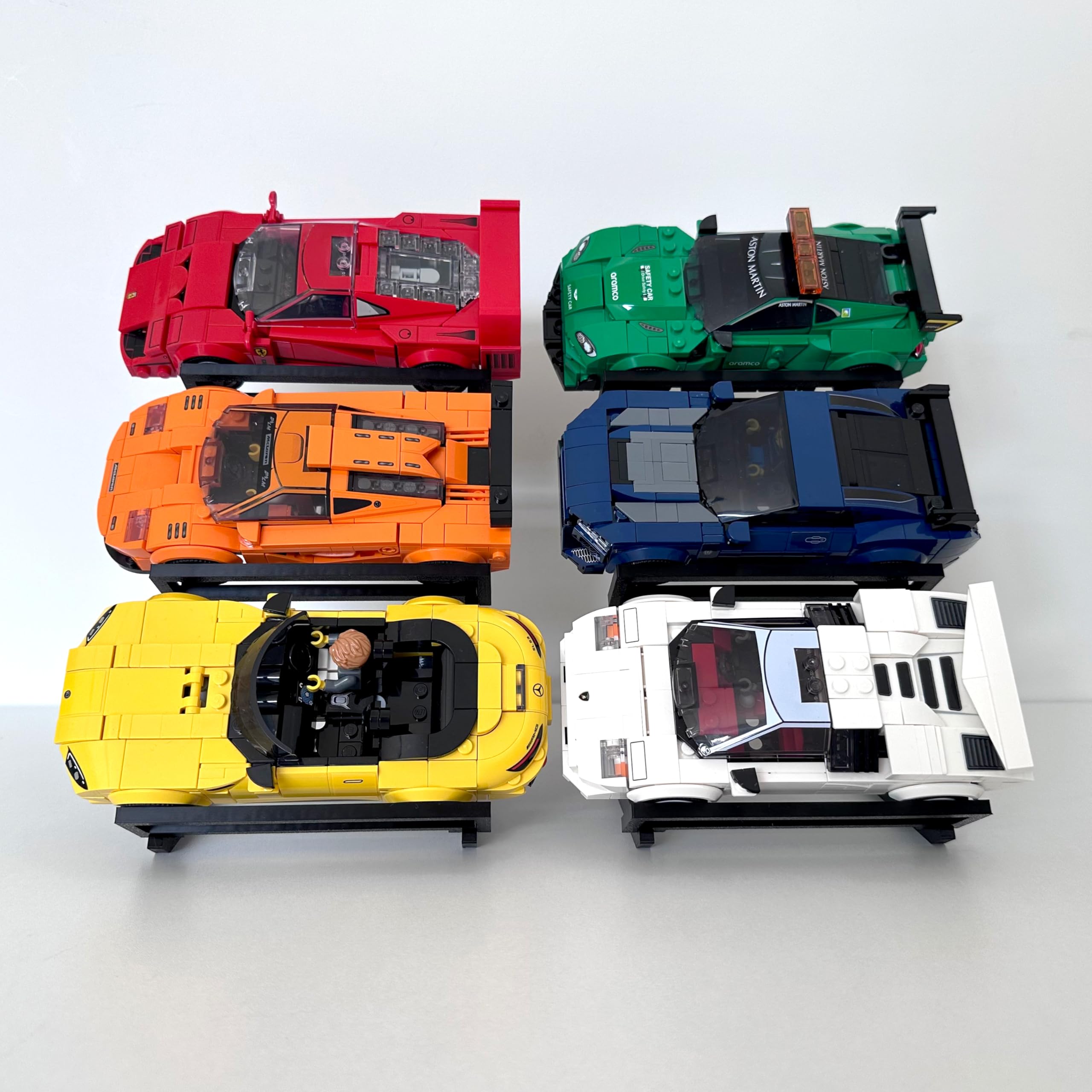 Présentoir pour voitures LEGO Speed Champions – Support à 60° | Installation sans outils | Peut contenir 6 voitures | Extensible horizontalement