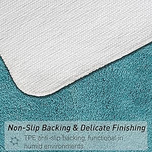 CHEZARTEMIS Luxury Quick Dry Non-Slip Bathroom Rugs20'' x 30'' Blue Highly Absorbent Washable and Ultra Soft, Extra Thick Fluffy Bath Mats for Shower/Kitchen/Bathtub Floor
