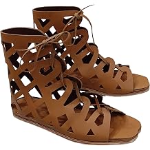 Handcrafted Roman Leather Sandals Medieval Gladiator Soldier Sandles for Halloween