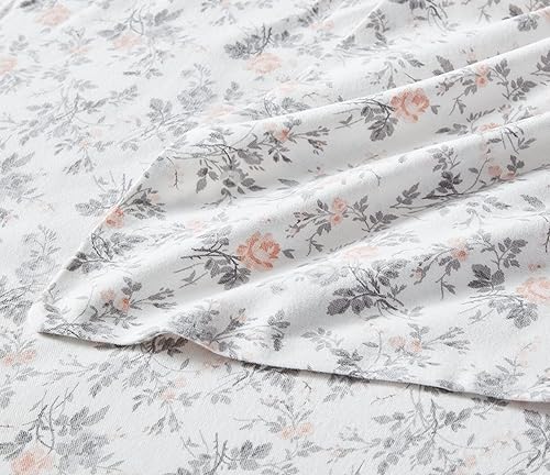 Vista 91 de Laura Ashley - Juego de sábanas de tamaño individual, juego de ropa de cama de franela de algodón, cepillado para mayor suavidad y comodidad