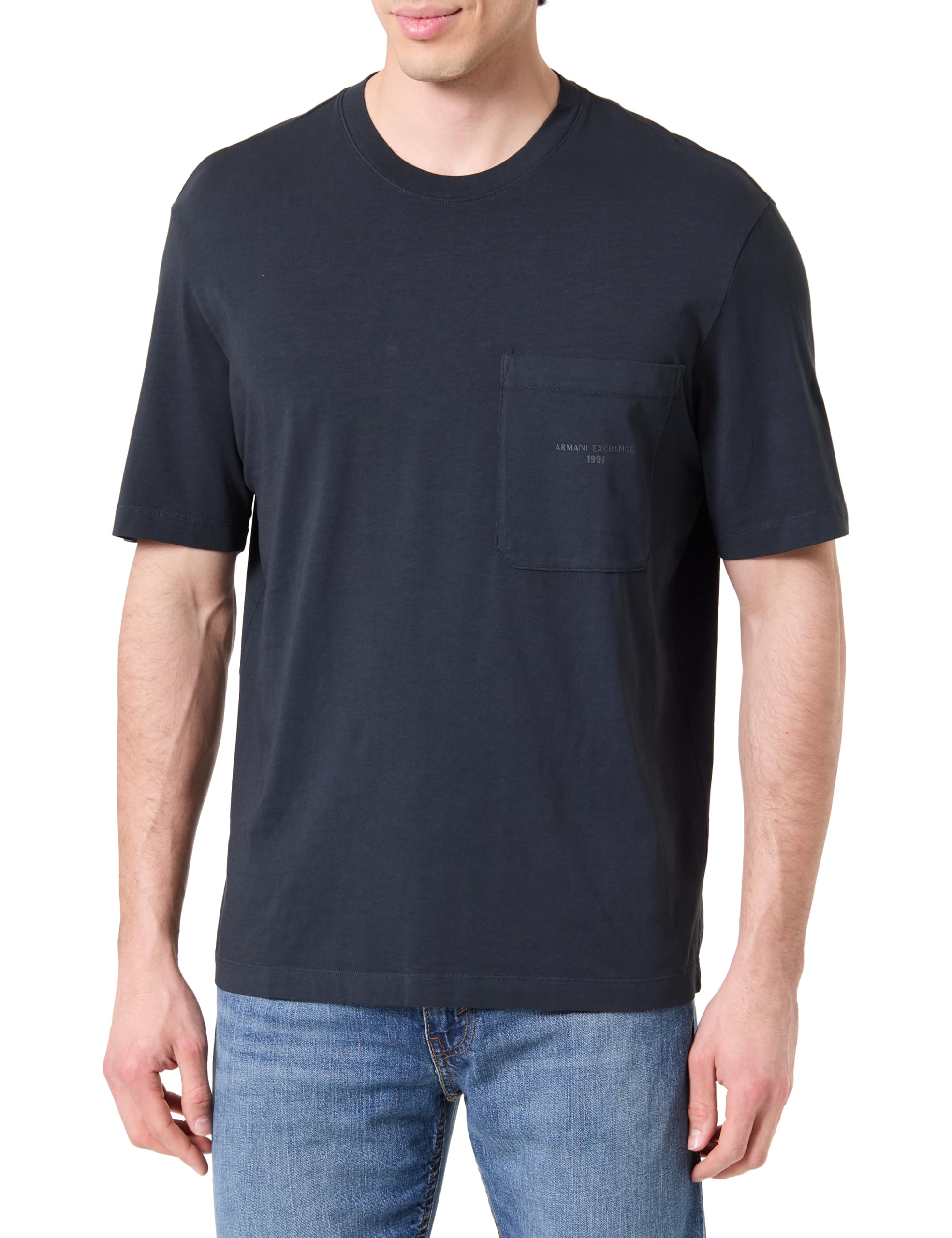 Armani Exchange Pocket Text Logo tee Camiseta Hombre (Pack de 1)