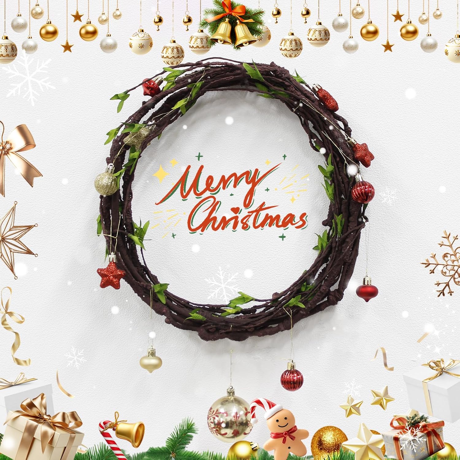4pcs 40inch Bendable Artificial Tree Branches Vines Twigs Simulated Tree Vines Suitable for Living Rooms Balconies railings Crawling Pets Christmas Tree Branch Decor Halloween Decorations