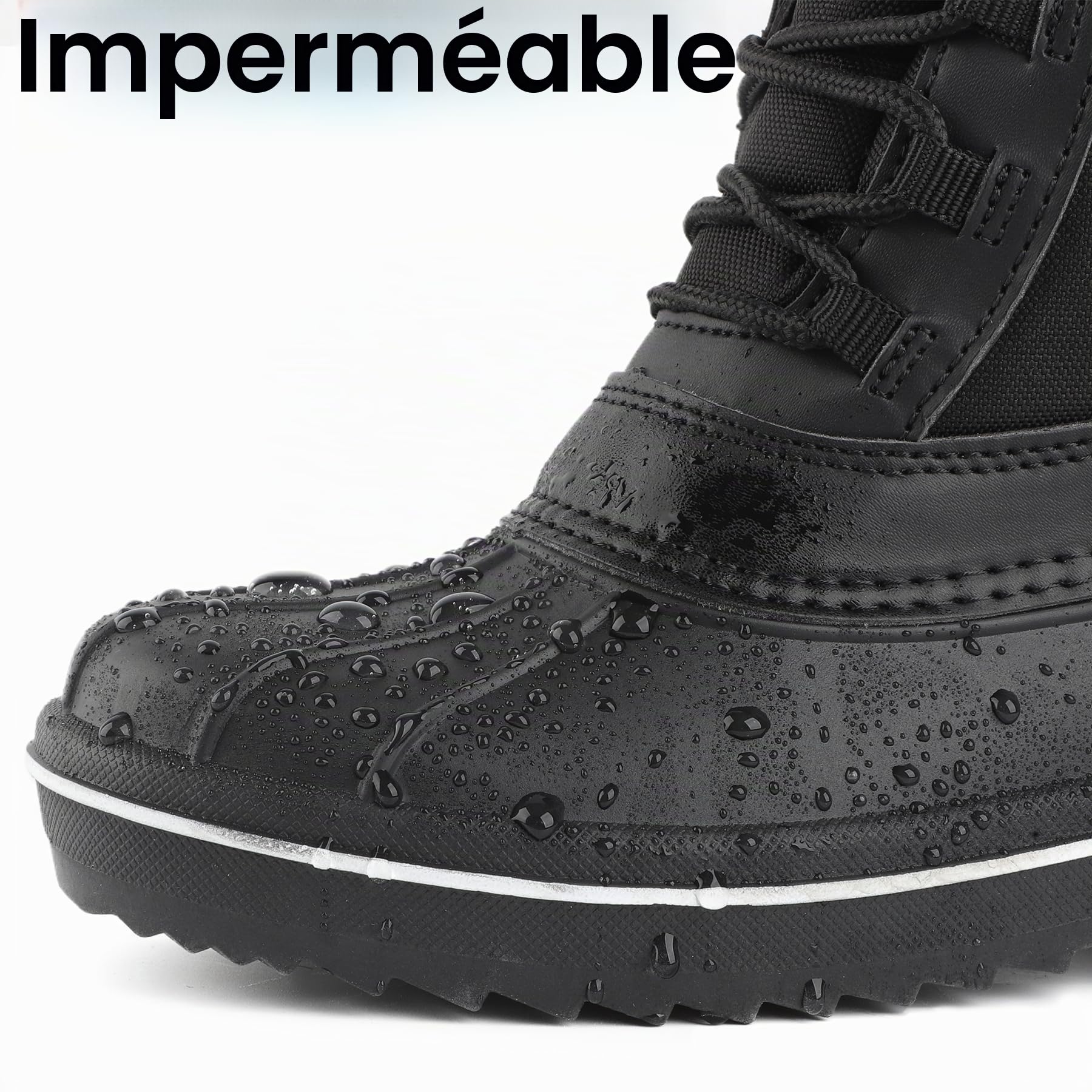riemot Bottes de Neige Bottes de Pluie Femme Bottes Caoutchouc Femme Chaussures Hiver Imperméable Chaudes Bottines de Randonnée Boots de Trekking Outdoor