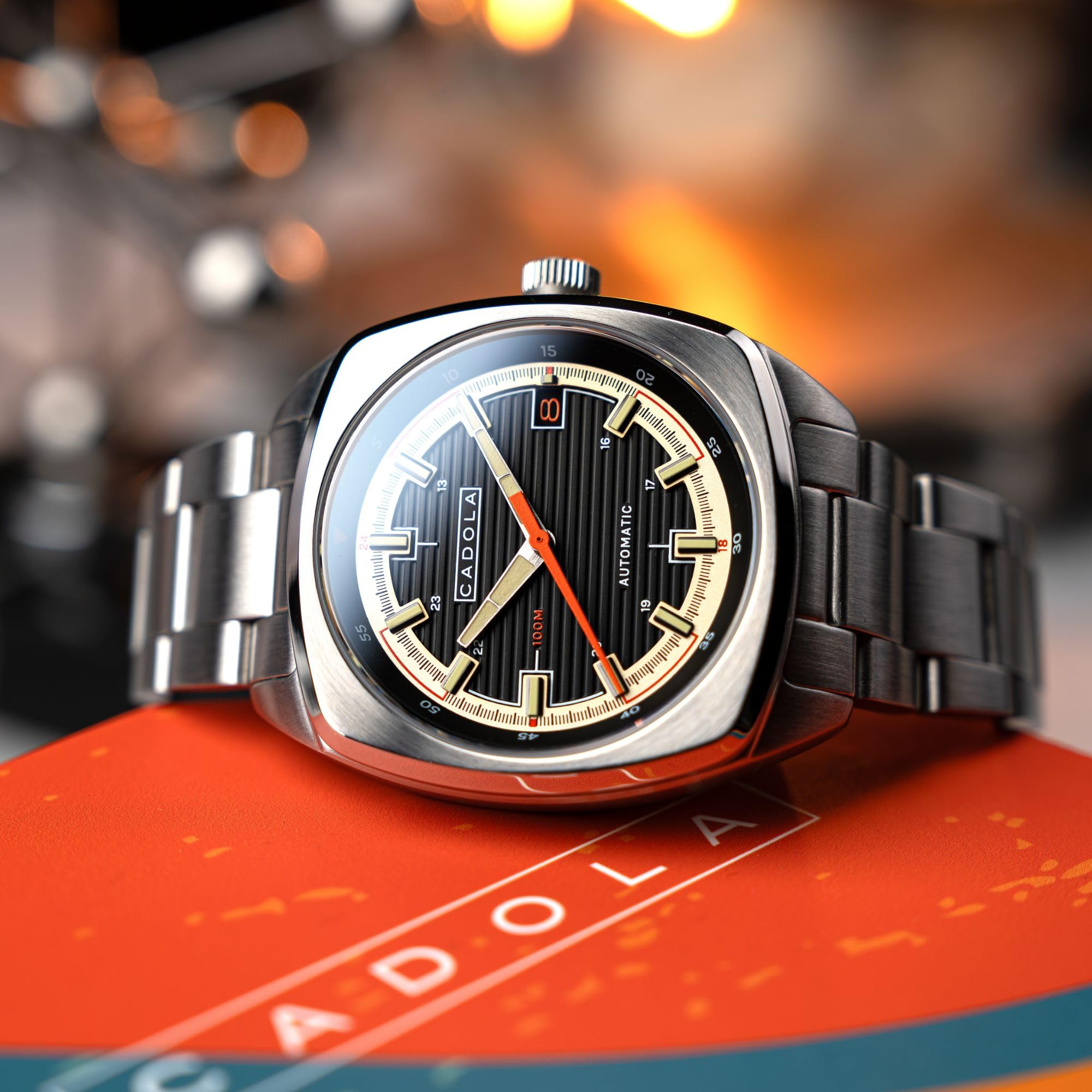 Cadola Buxton CD-1057 - Orologio automatico da uomo con cinturino in pelle, 38 mm