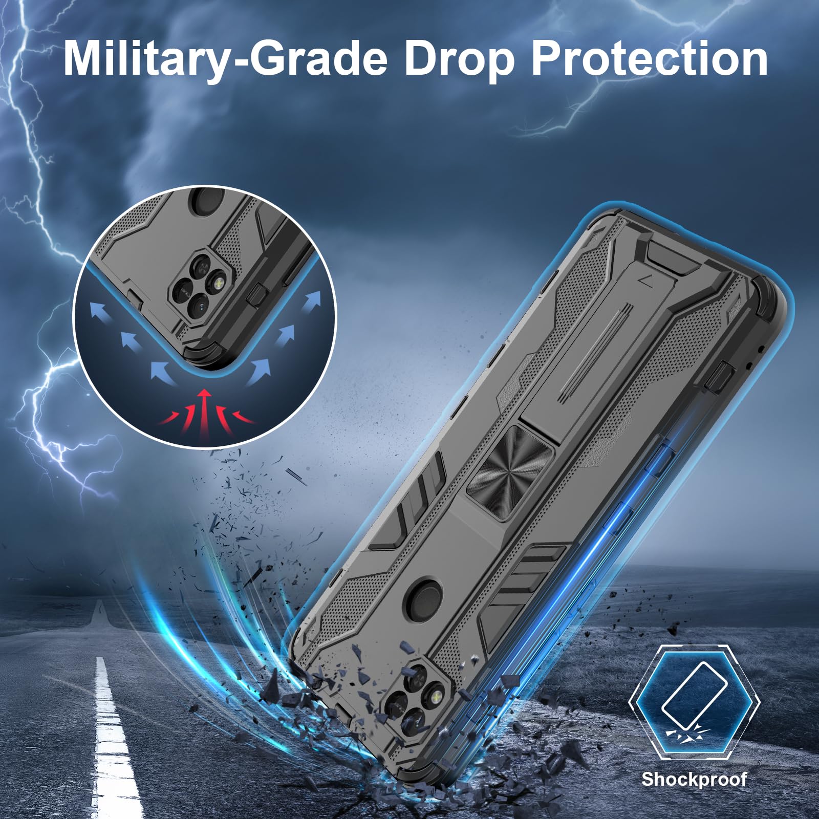 Funda para Xiaomi Redmi Note 15 Pro 5G, Carcasa Antigolpes con Soporte anular metálico, Case Protectora de Grado Militar, Azul — view 202