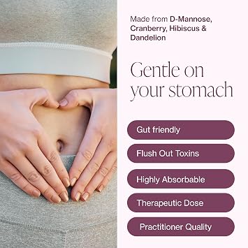 D-Mannose Capsules 900mg with Cranberry, Fast Acting UTI Support, 60 Ct