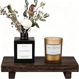 Wooden Tray, Decorative Wooden Tray, Wood Riser for Vanity, Counter, Kitchen Counter(Brown)(9.05×5.9×1.57 in)