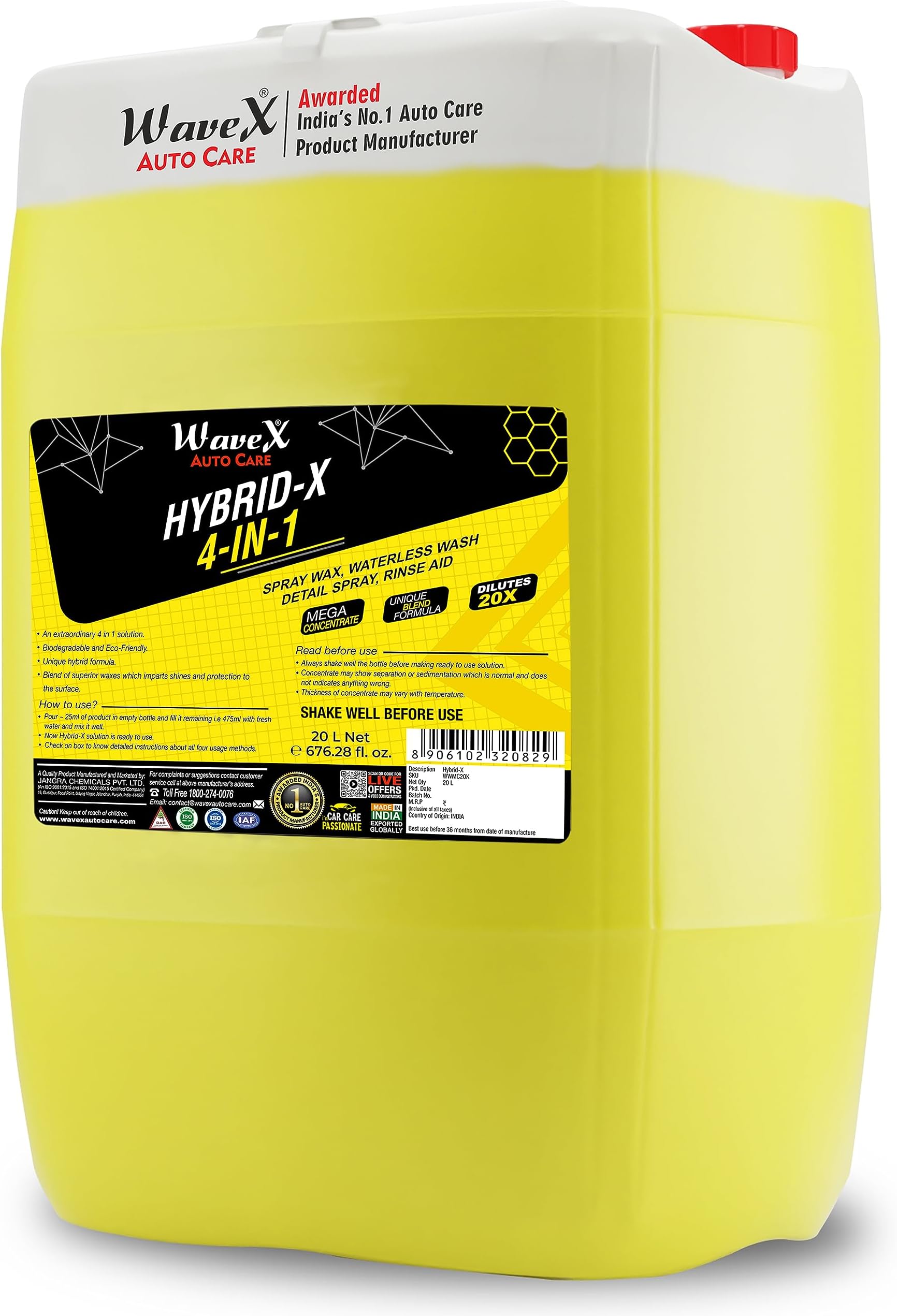 Wavex HybridX Waterless Car Wash, Spray Wax, Rinse Aid and Quick