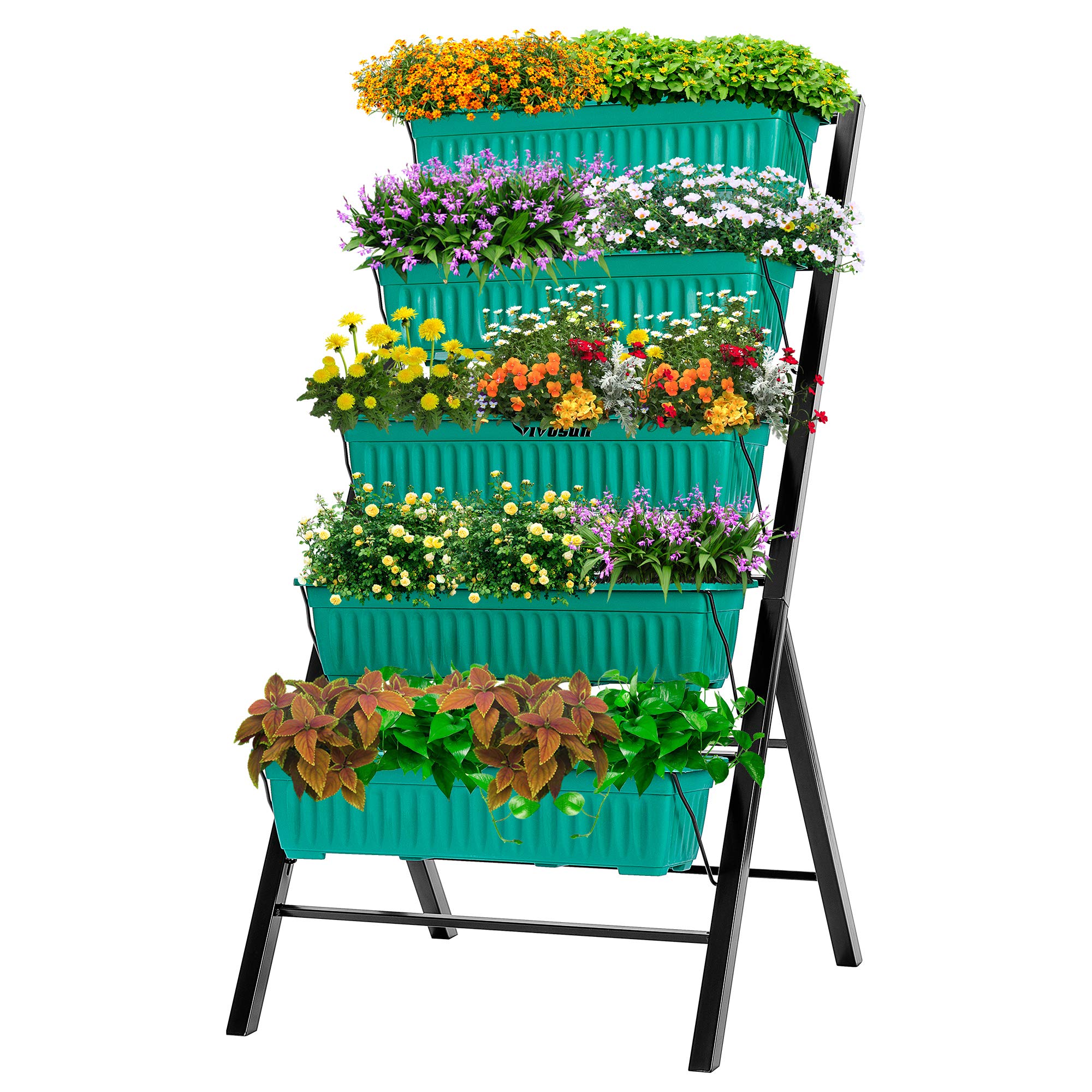 VIVOSUN 4 ft. Vertical Raised Garden Bed 5 Tier Planter Box Perfect to Grow Flowers, Vegetables, Herbs, for Outdoor and Indoor Gardening
