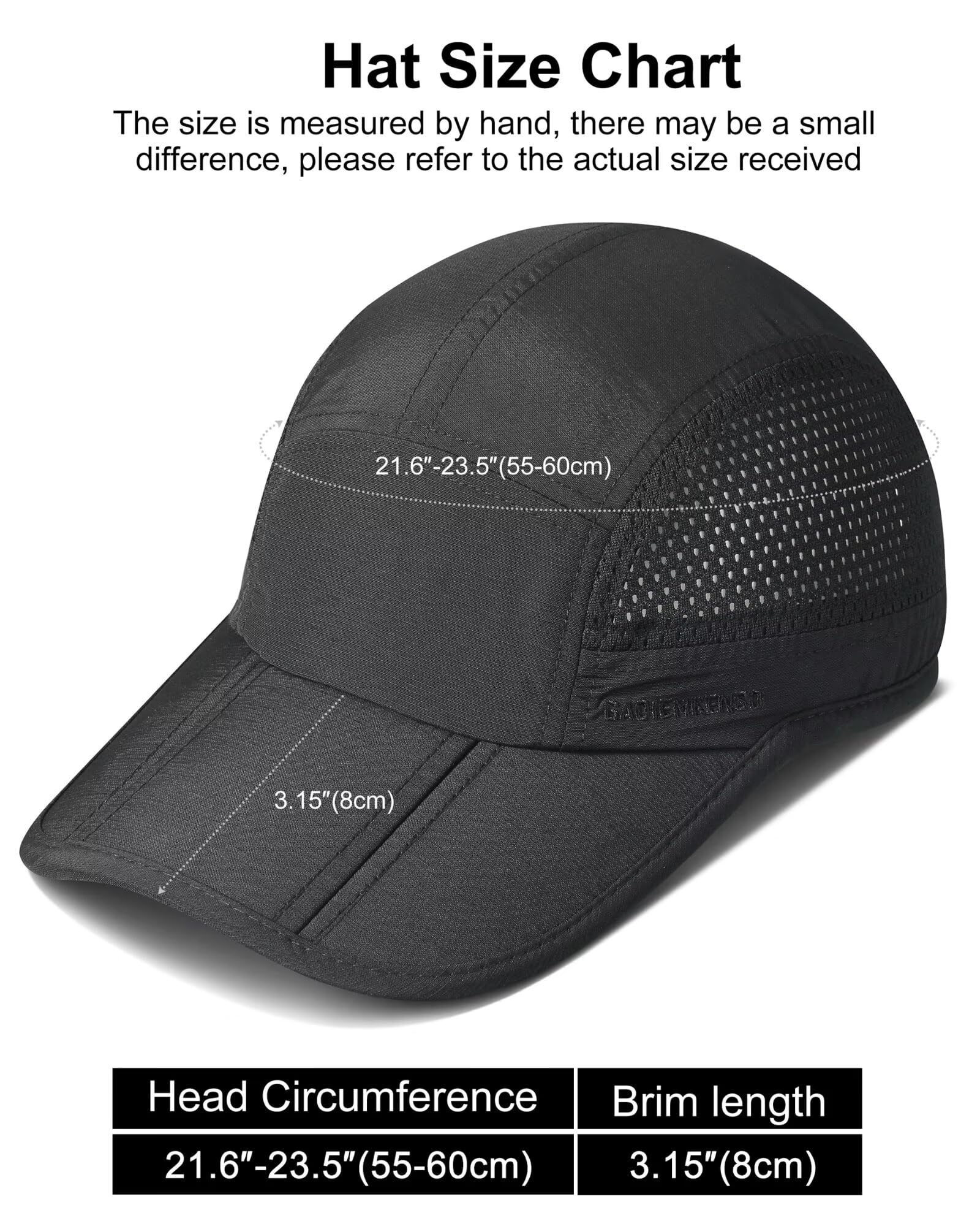 GADIEMKENSD Folding Outdoor Hat UPF 50+ Sun Protection Mesh Sport Hat — view 6